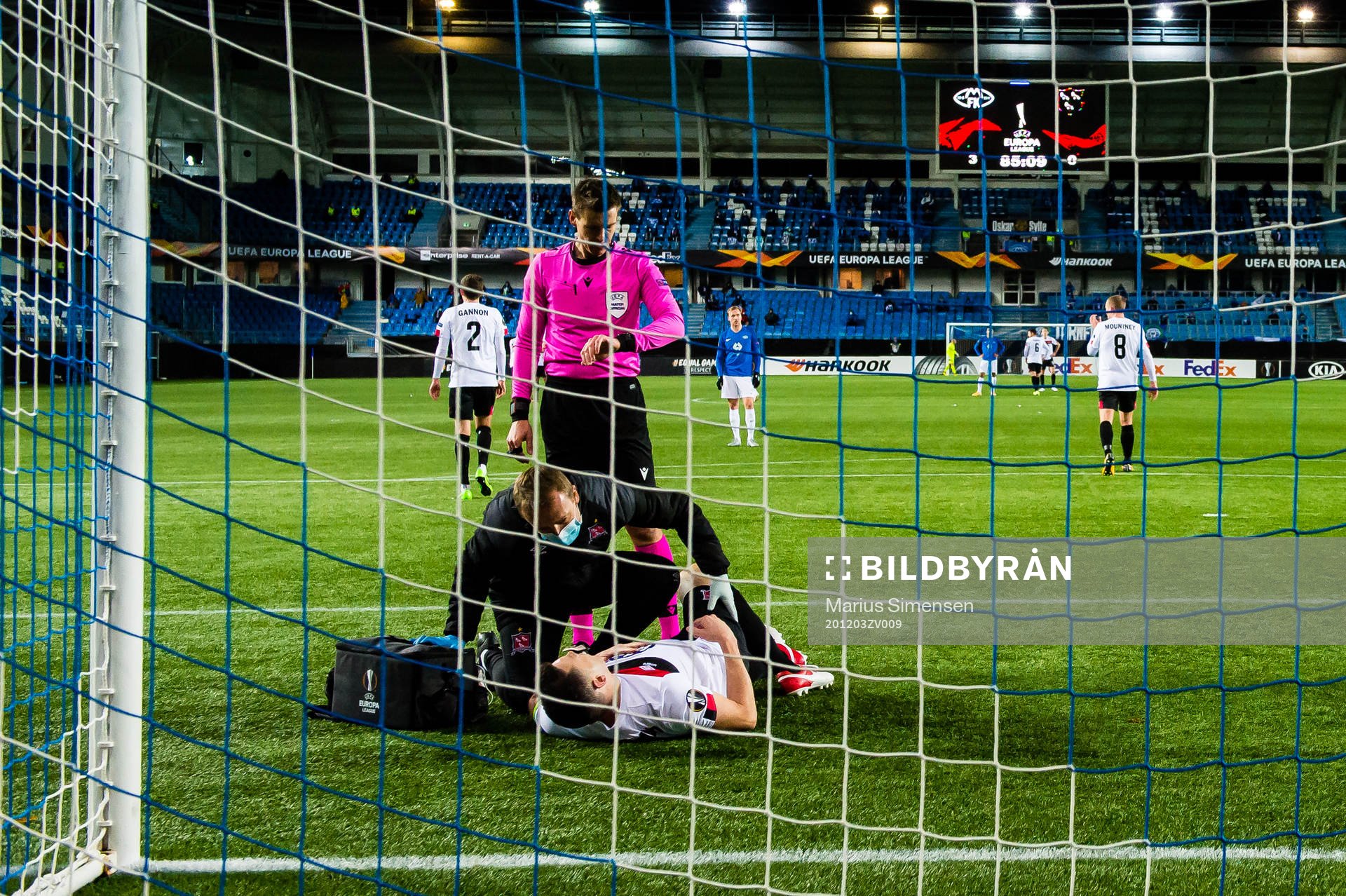 Brian Gartland of Dundalk in pain