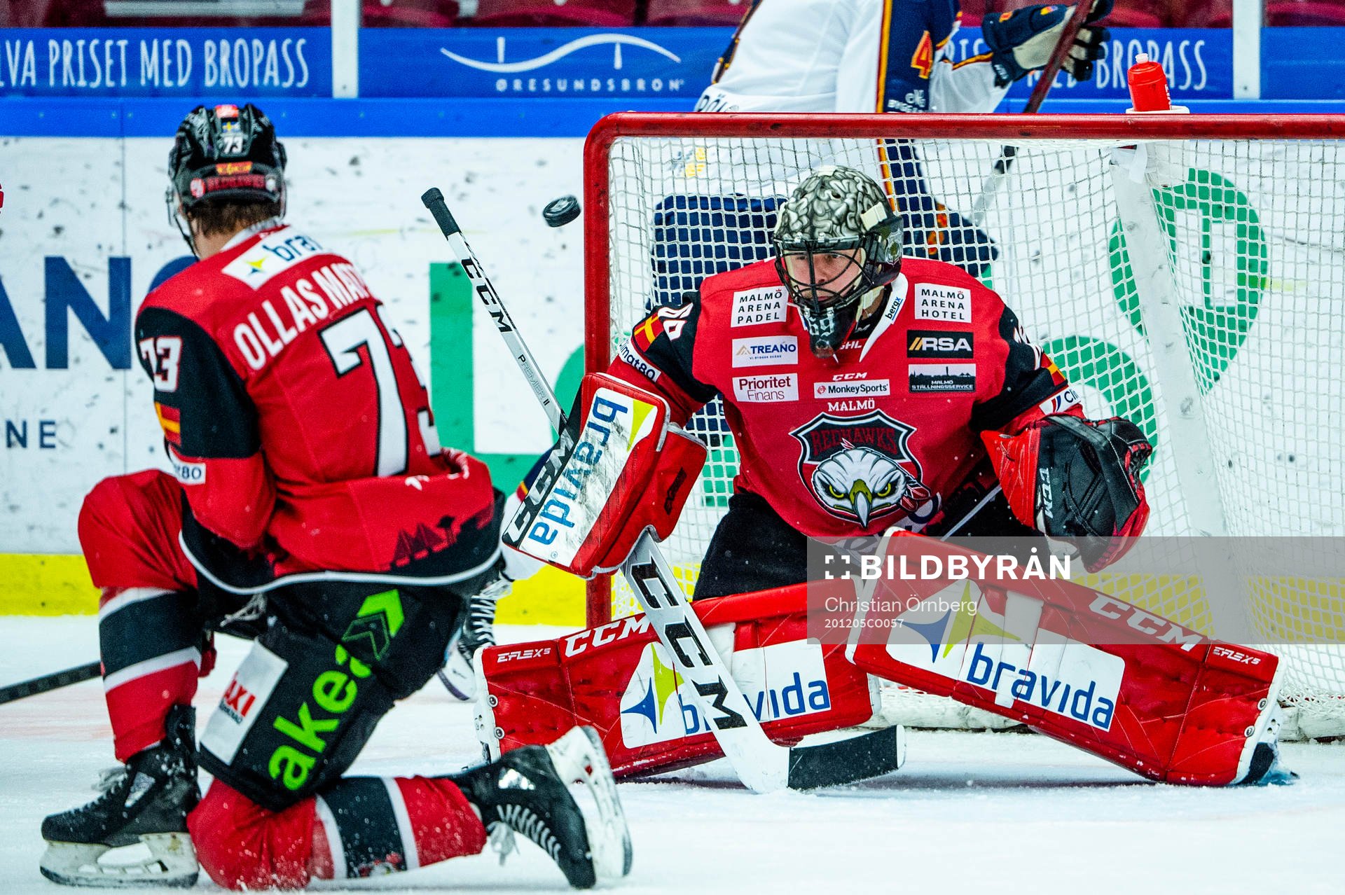 Malmö Redhawks målvakt Oscar Alsenfelt släpper in 1-3