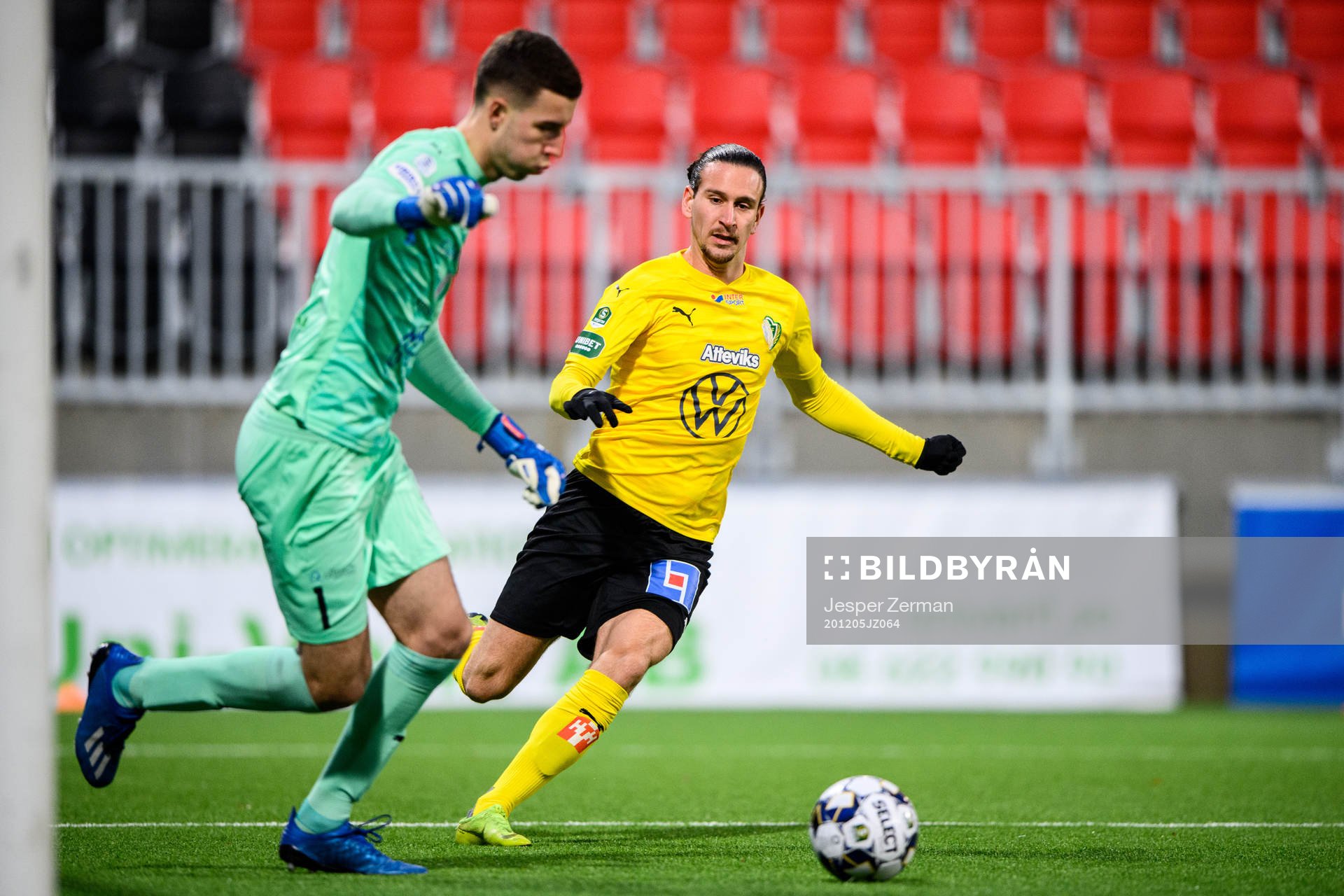 Akropolis målvakt Samuel Brolin och Jönköpings Edin