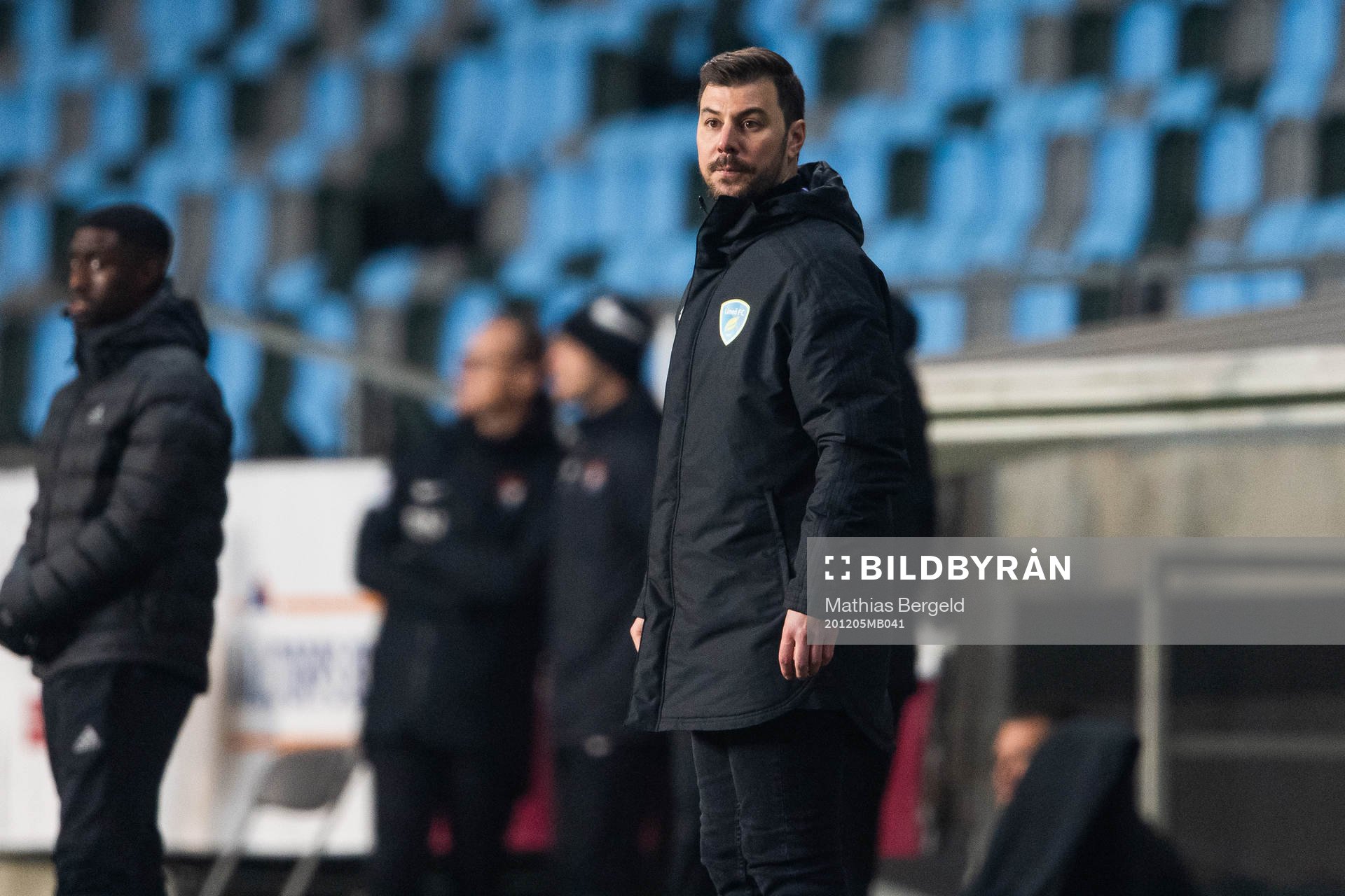 Umeås tränare Brian Clarhaut under fotbollsmatchen i Superettan mellan Örgryte och Umeå FC den 5 december 2020 i Göteborg.