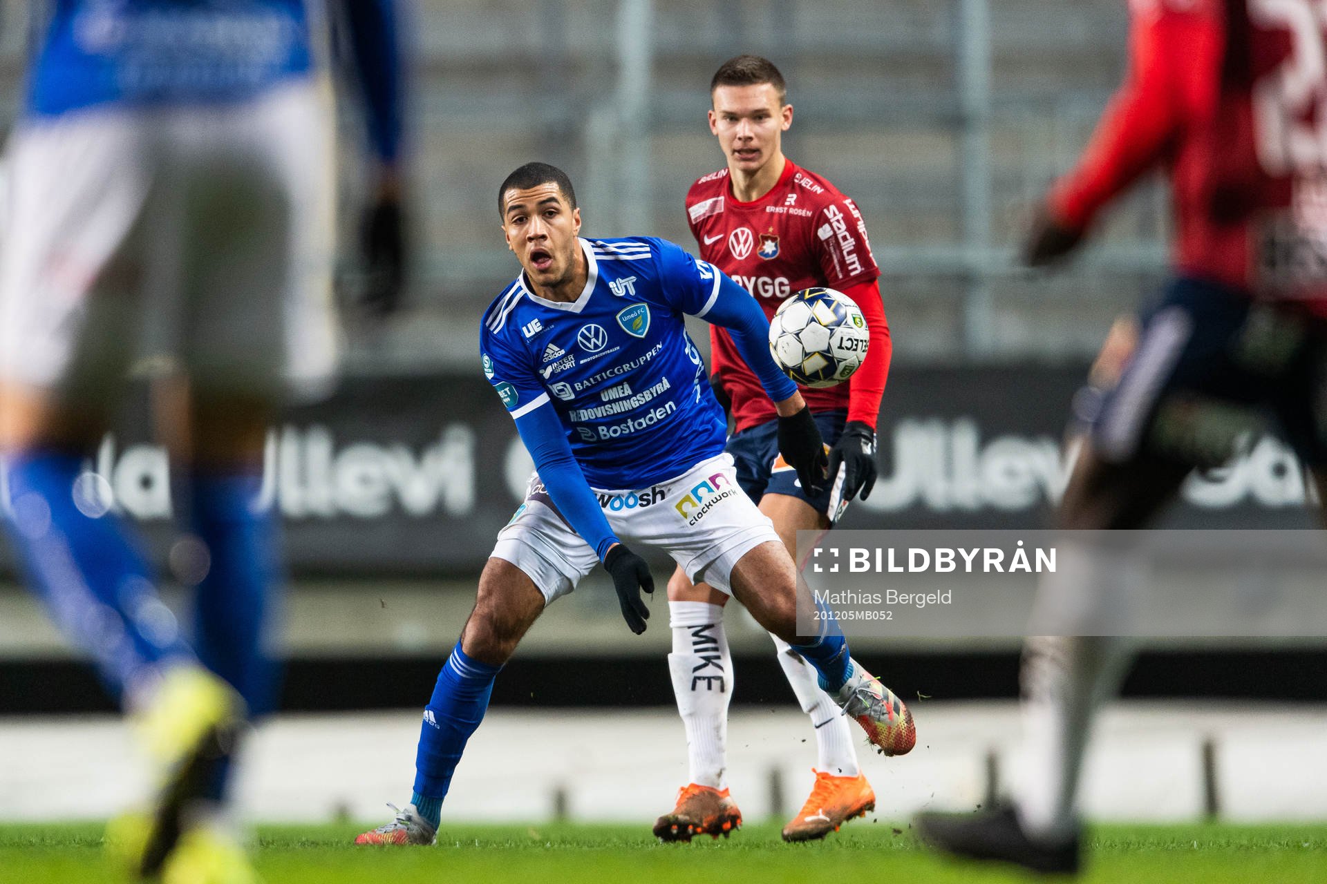 Umeås Timothy McNeil under fotbollsmatchen i Superettan mellan Örgryte och Umeå FC den 5 december 2020 i Göteborg.