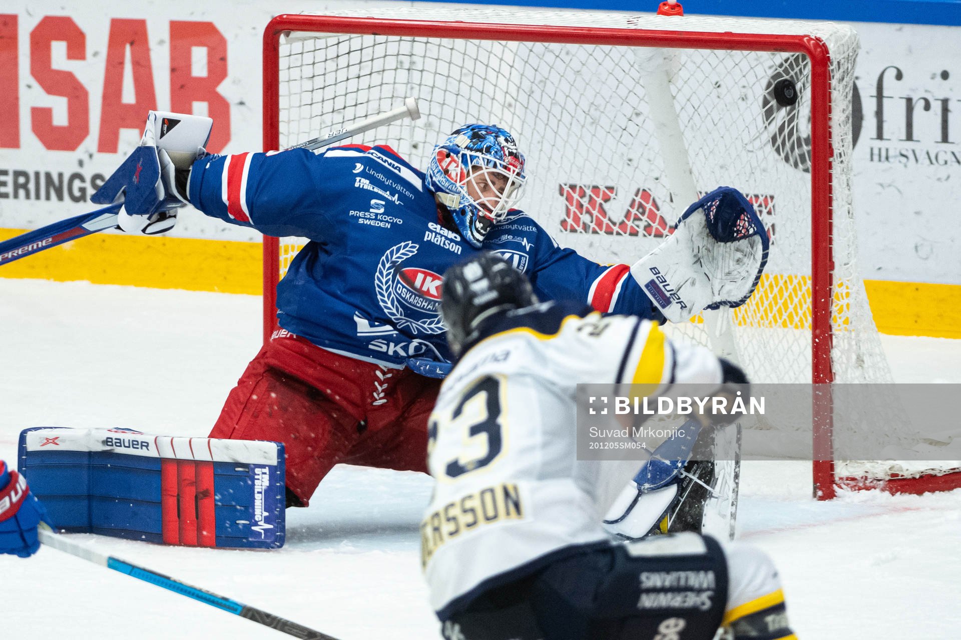 s Lias Andersson gör 1-2 bakom Oskarshamns målvakt Joe