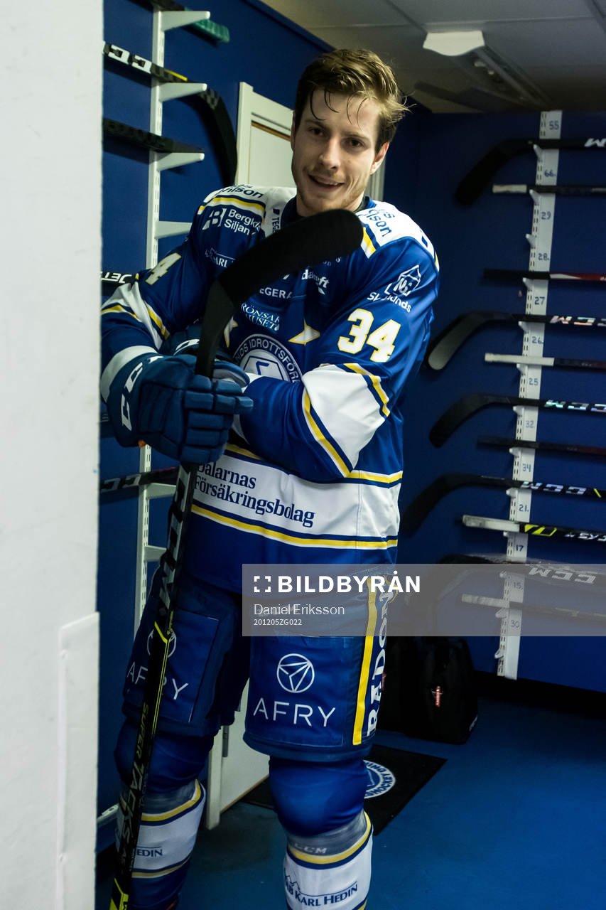 Leksands Peter Cehlarik innan ishockeymatchen i SHL mellan