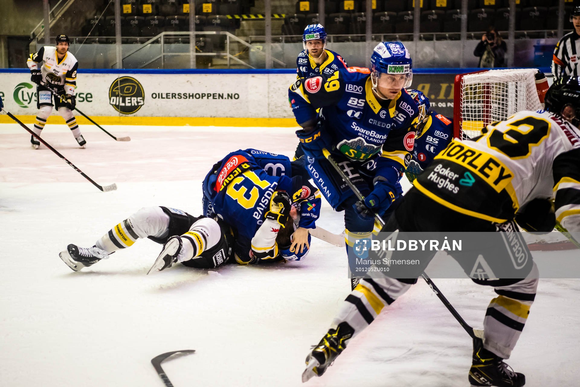 Sondre Bjerke of Storhamar and Brady Maurice Brassart of