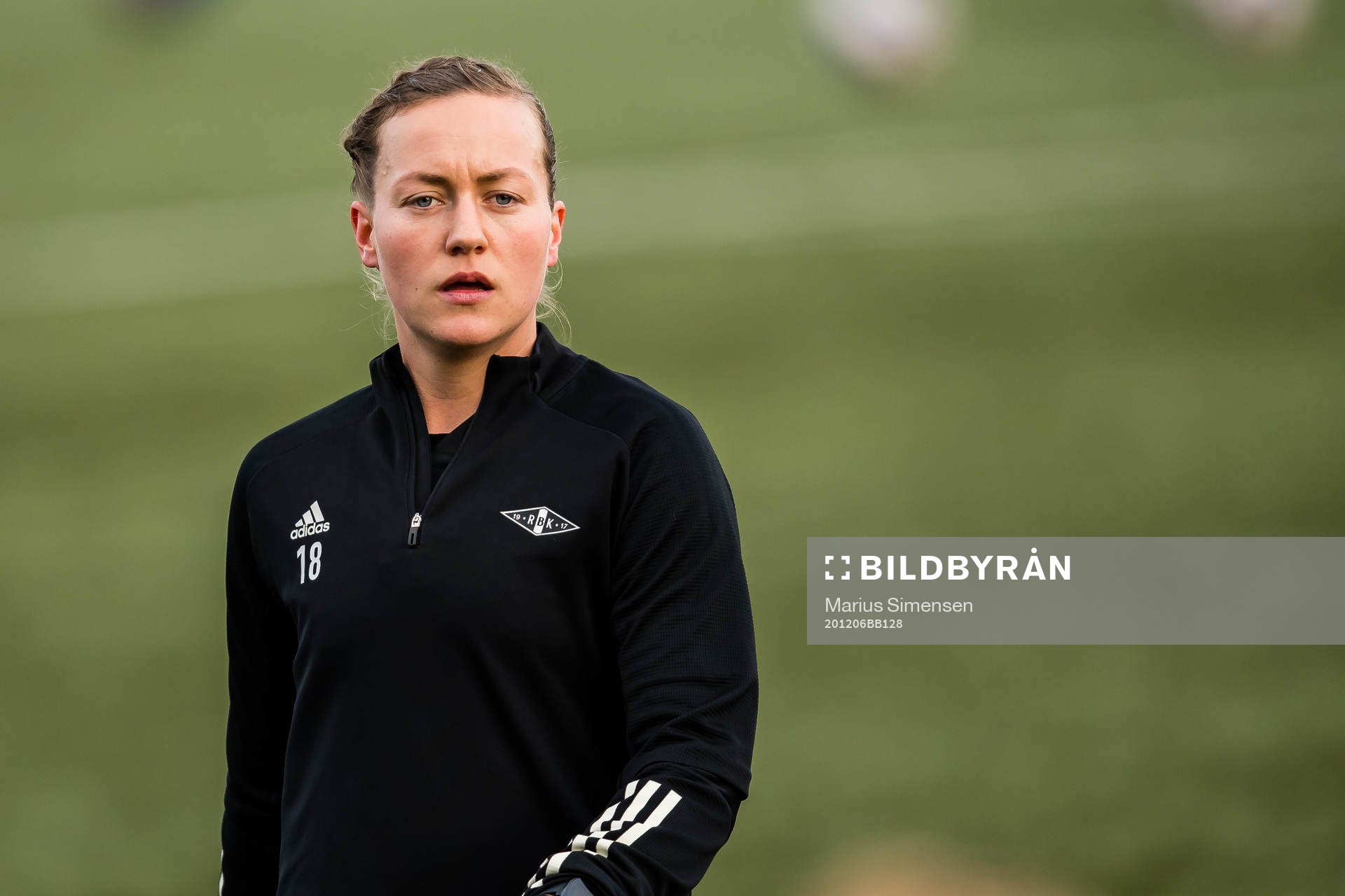 Kristine Minde of Rosenborg warms up