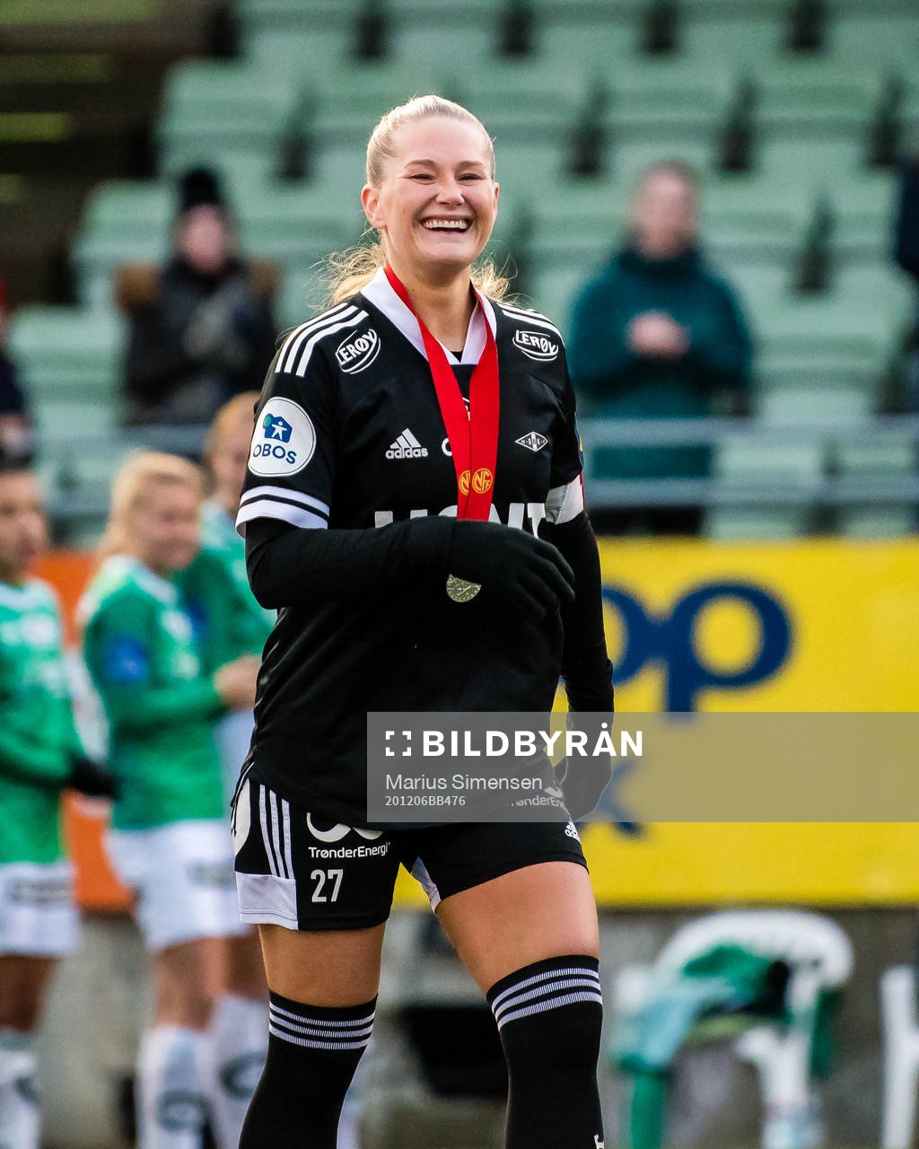 Lisa-Marie Karlseng Utland of Rosenborg with her silver