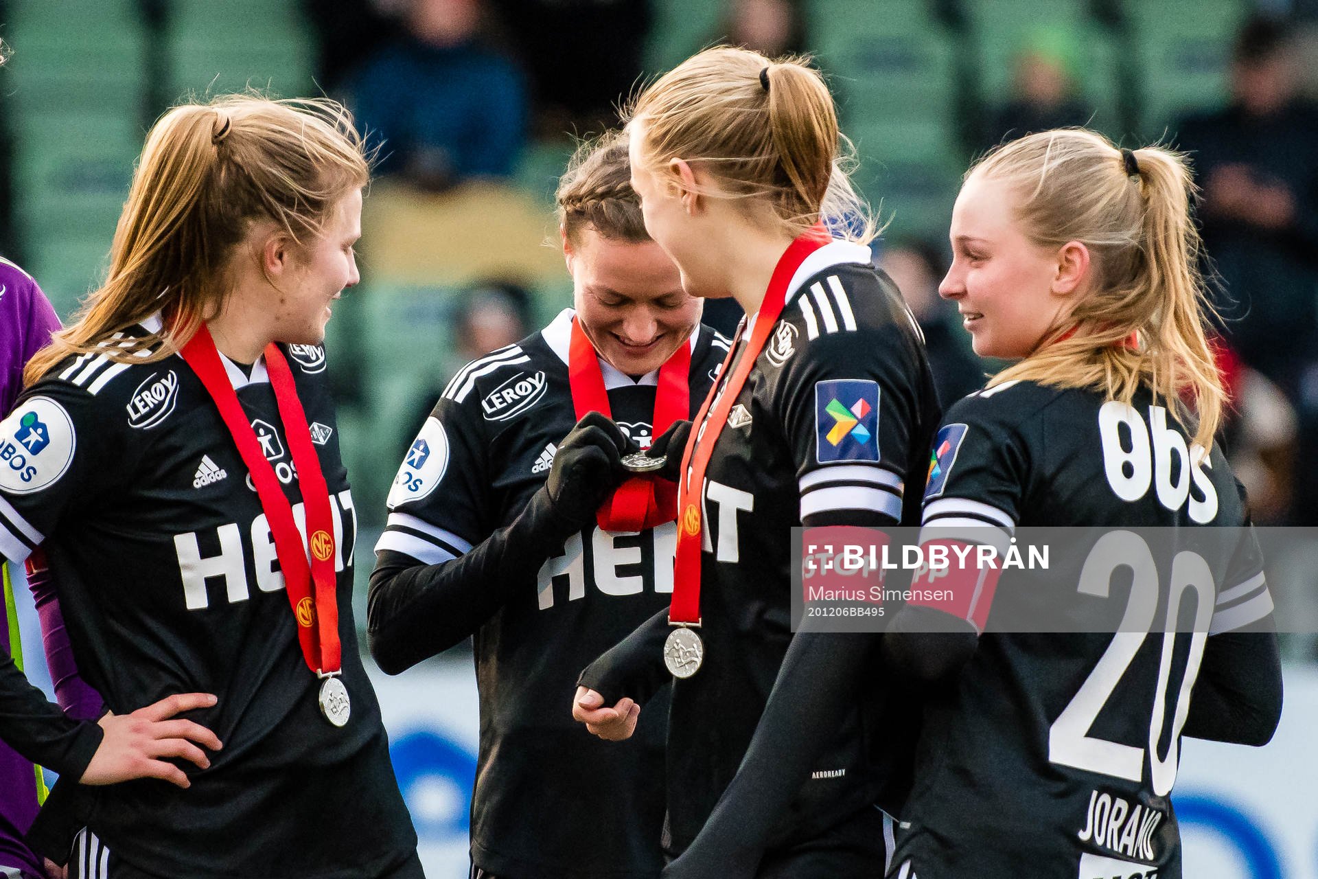 Kristine Minde of Rosenborg with her silver medal