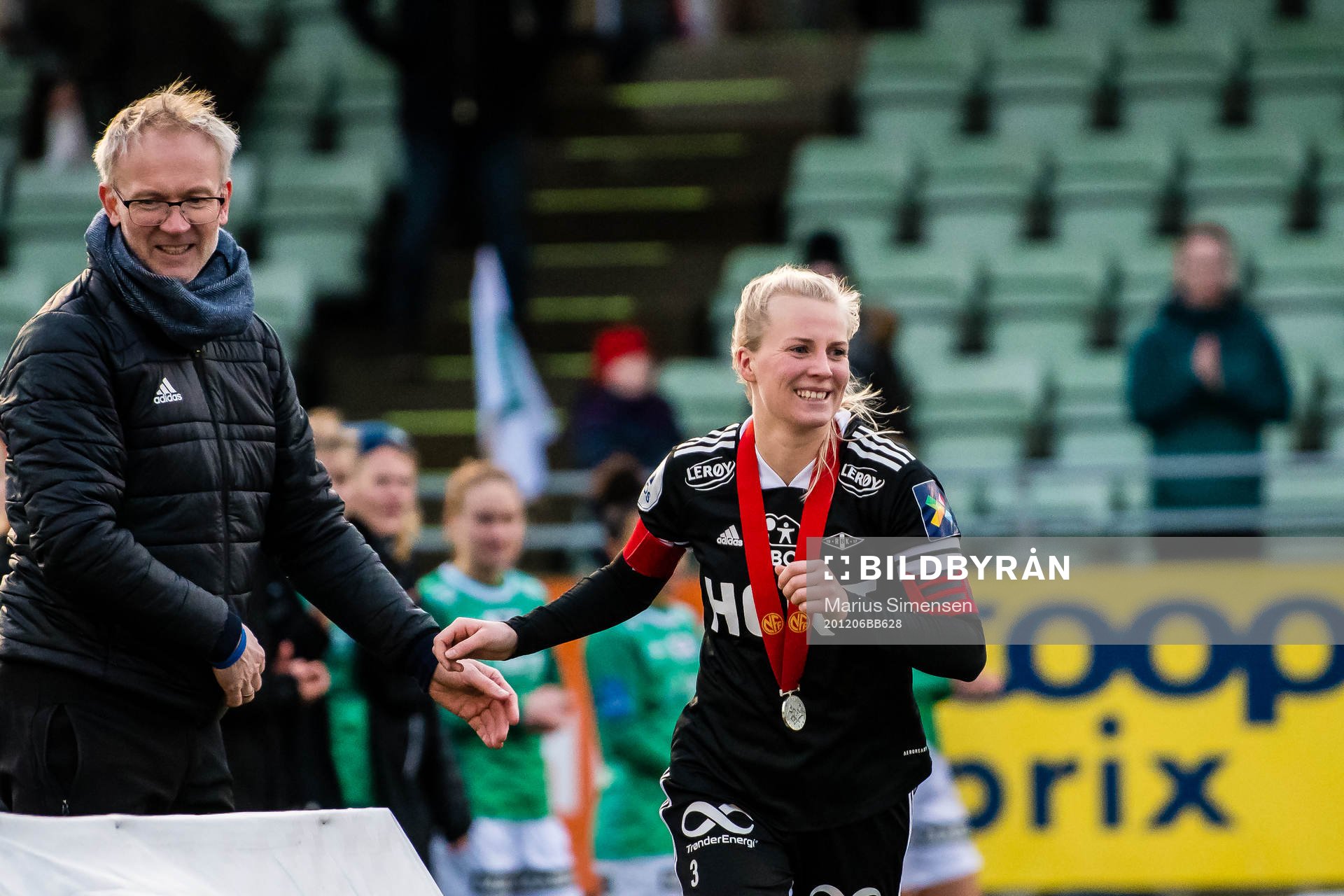 Mali Lilleås Næss of Rosenborg with her silver medal