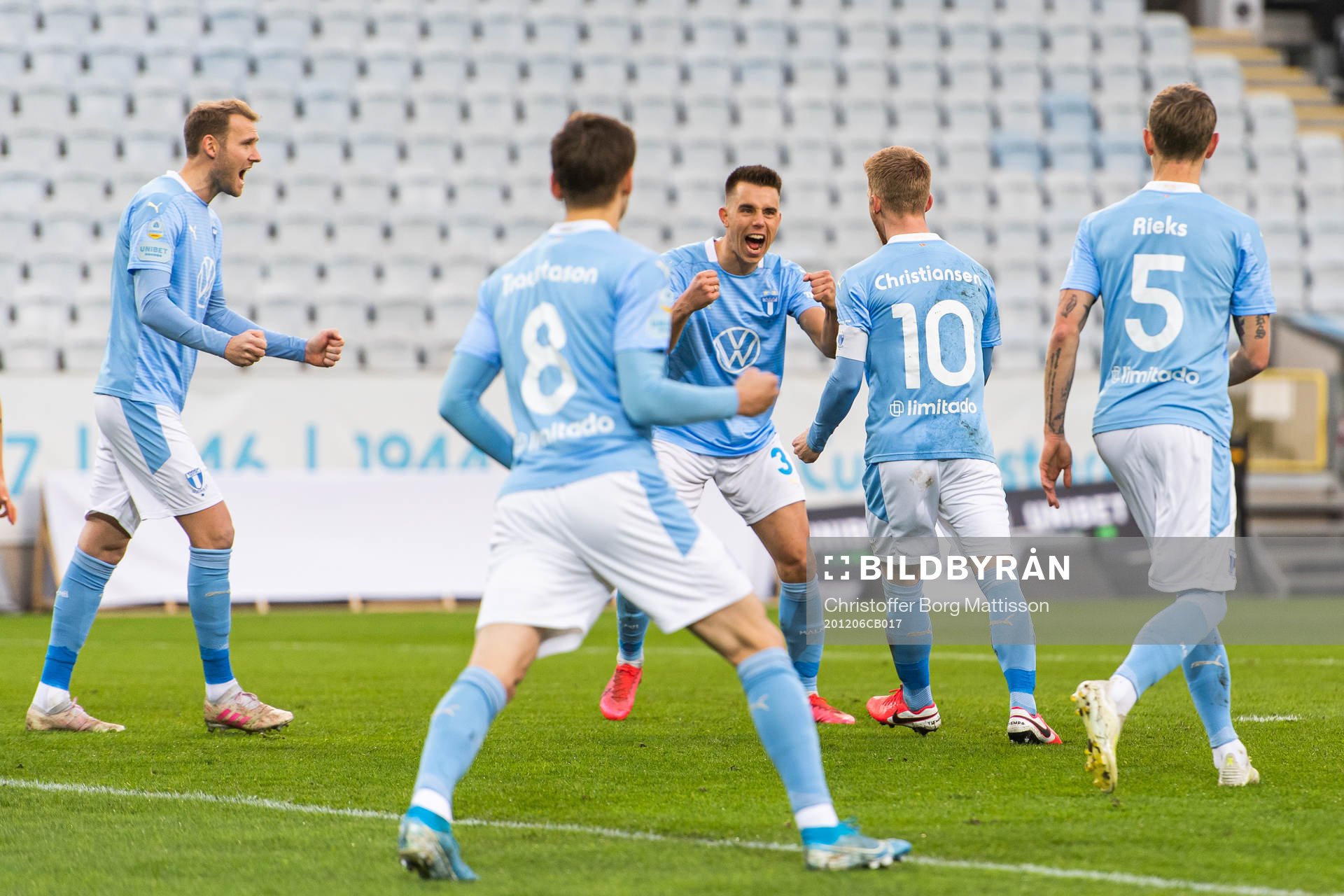 Malmö FFs Jonas Knudsen och Anders Christiansen jublar