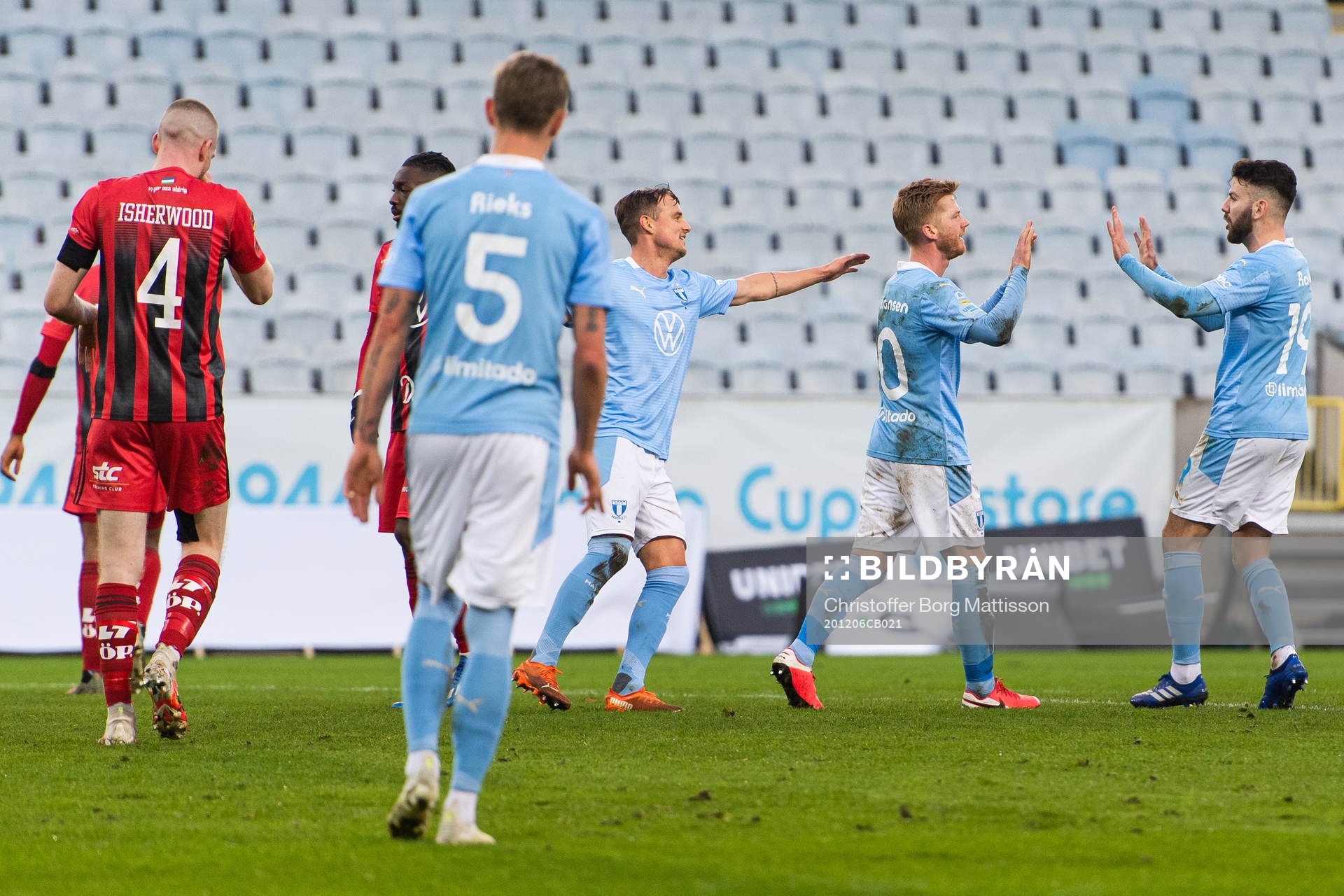 Malmö FFs Eric Larsson, Anders Christiansen och Erdal