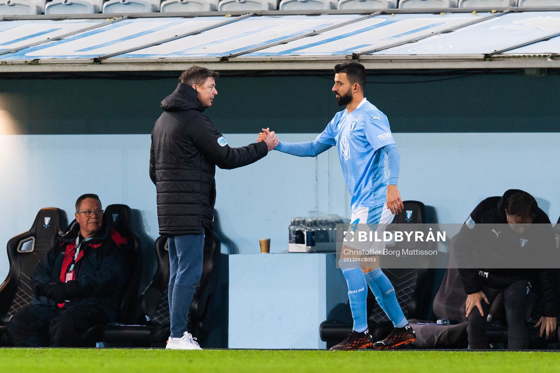 Malmö FFs huvudtränare Jon Dahl Tomasson   och Behrang