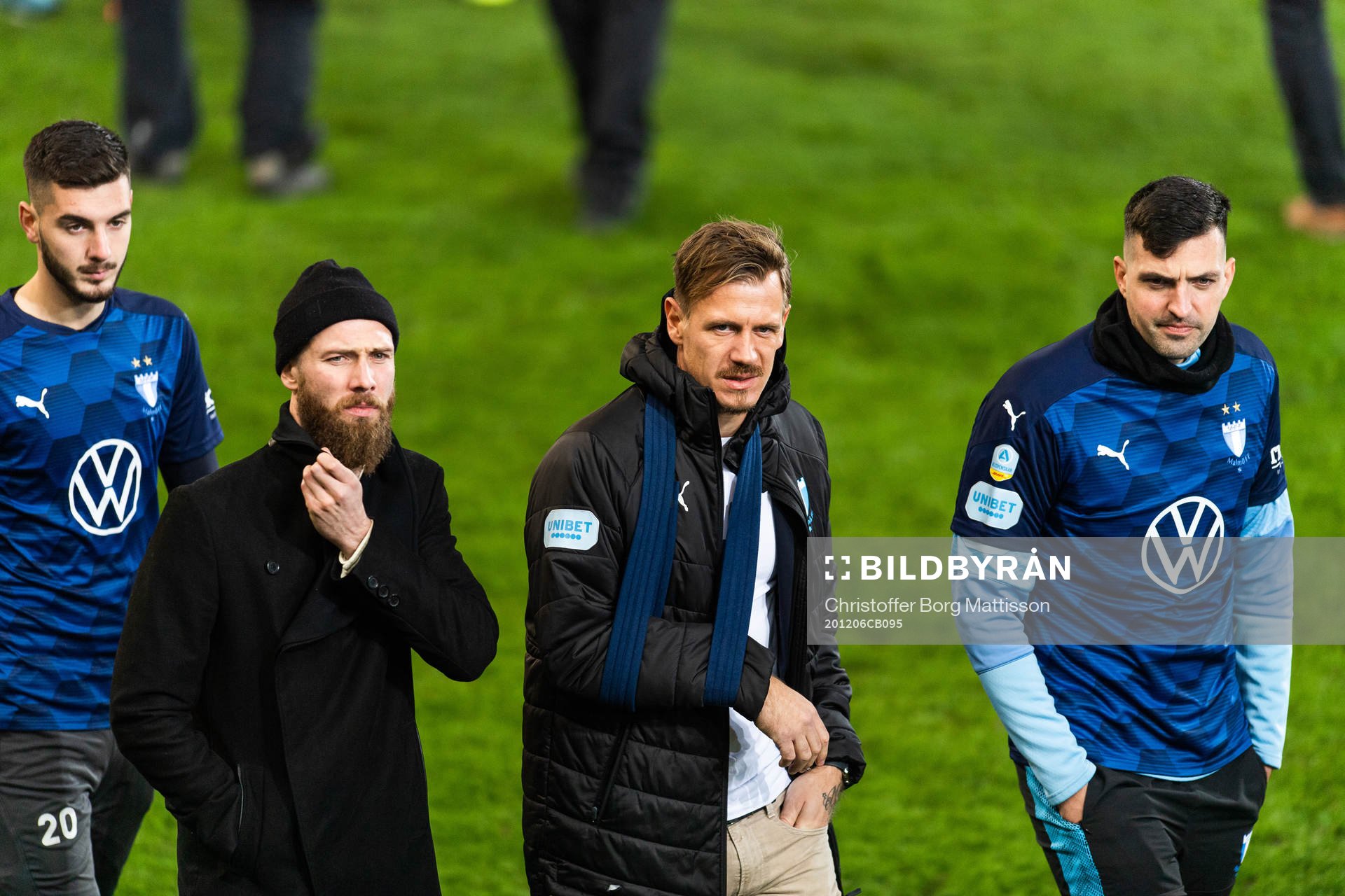 Malmö FFs Jo Inge Berget, målvakt Johan Dahlin och