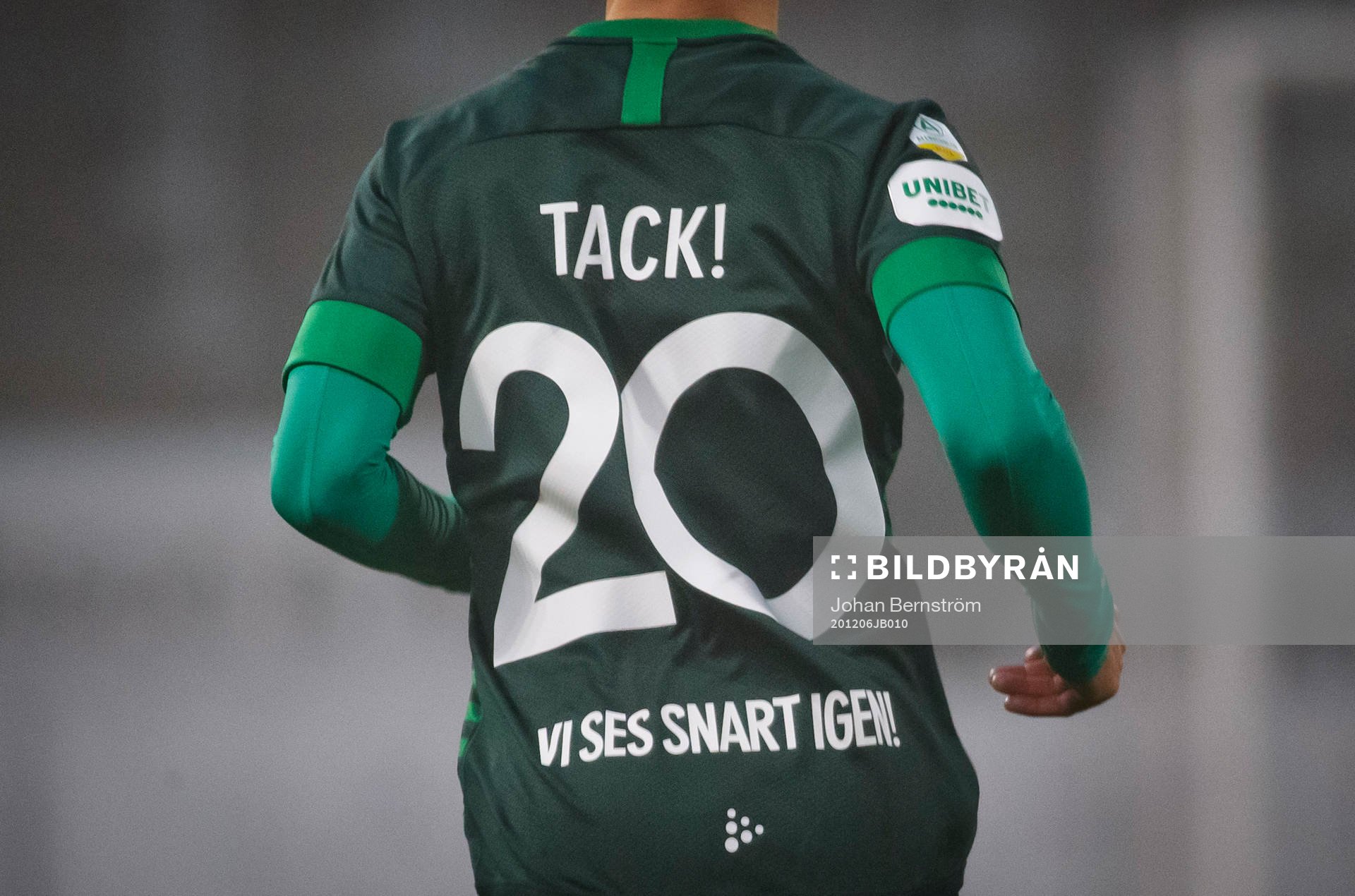 Hammarbys matchtröja med texten tack vi ses snart igen