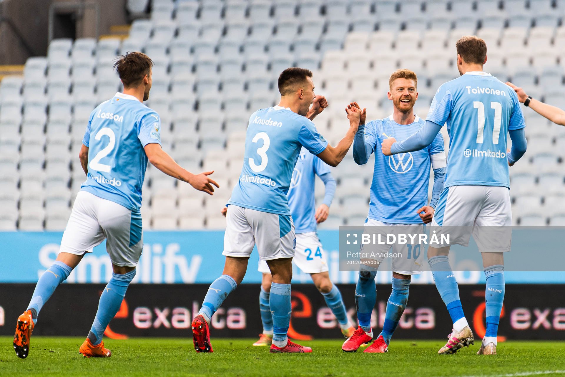 Malmö FFs Anders Christiansen jublar med lagkamrater