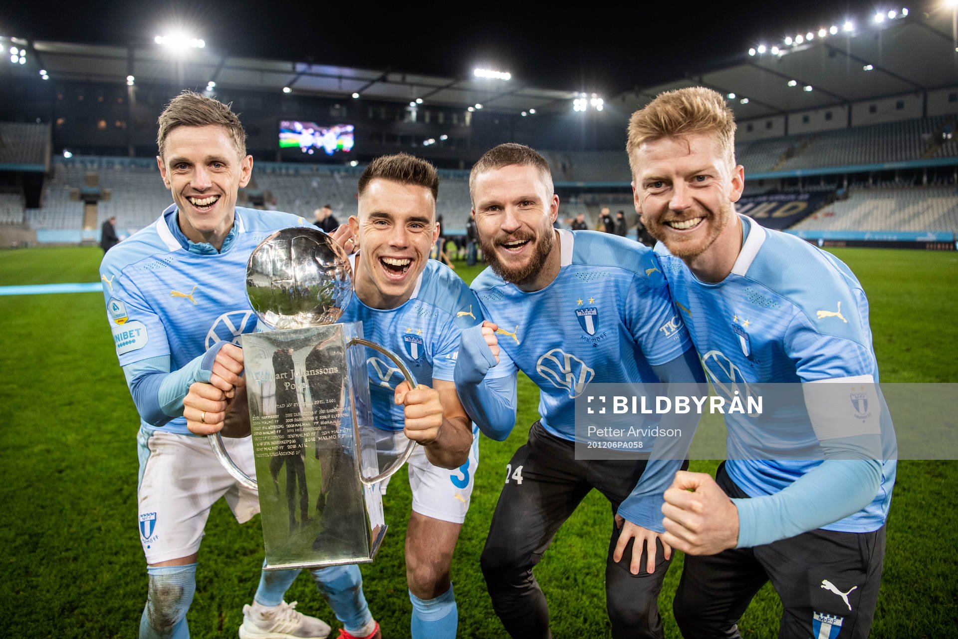 Malmö FFs Sören Rieks, Jonas Knudsen, Lasse Nielsen och