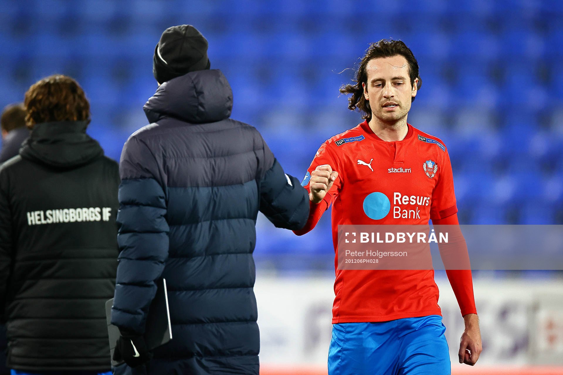 Helsingborgs Helsingborgs Mikkel Diskerud under fotbollsmatchen i Allsvenskan mellan IFK Norrköping och Helsingborg den 6 december 2020 i Norrköping.