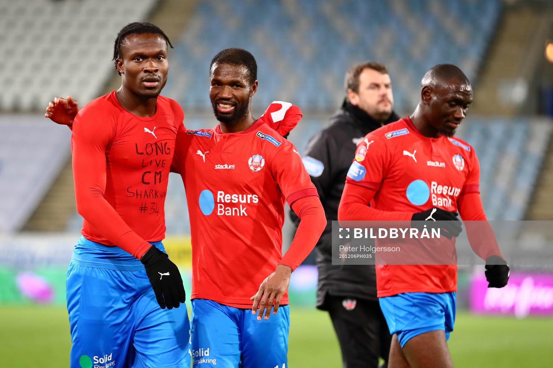 Helsingborgs Joseph Ceesay och Mohammed Abubakari