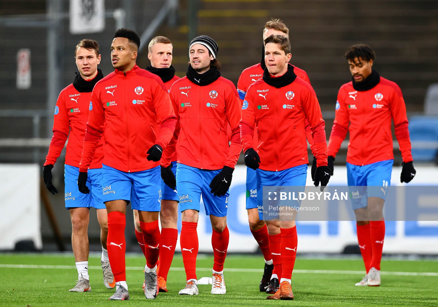 Helsingborgs spelare värmer upp