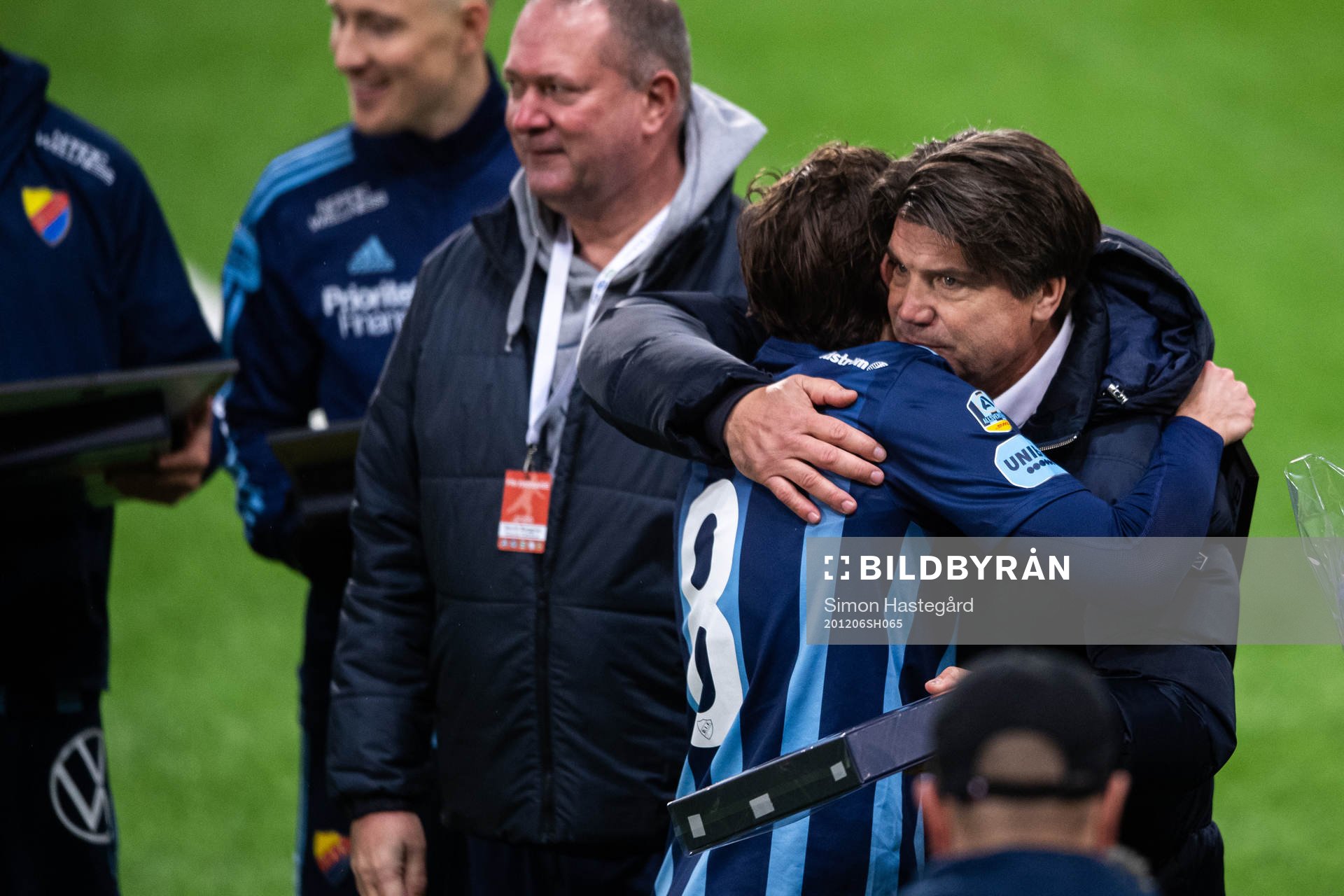 Djurgårdens Kevin Walker och sportchef Bosse Andersson