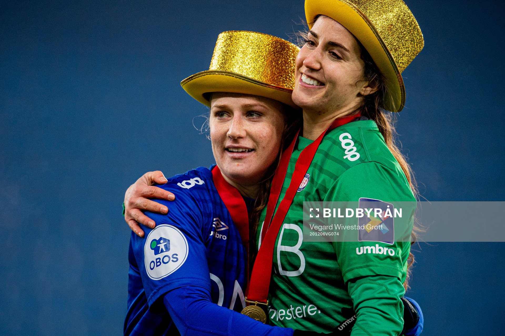Catherine Bott and goalkeeper Hannah Grace Seabert of
