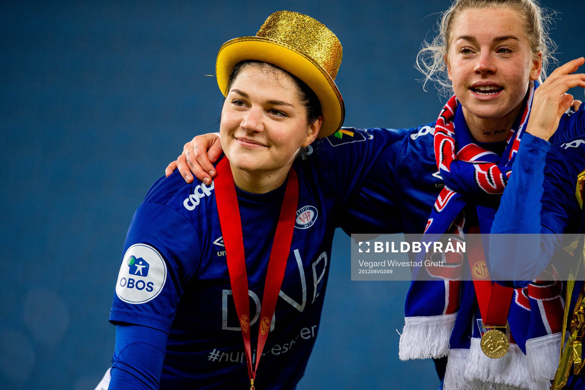 Dejana Stefanovic of Vålerenga celebrates winning the