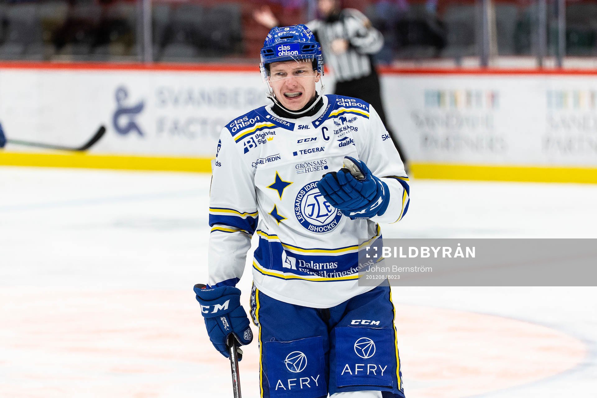 Leksands Patrik Zackrisson reagerar