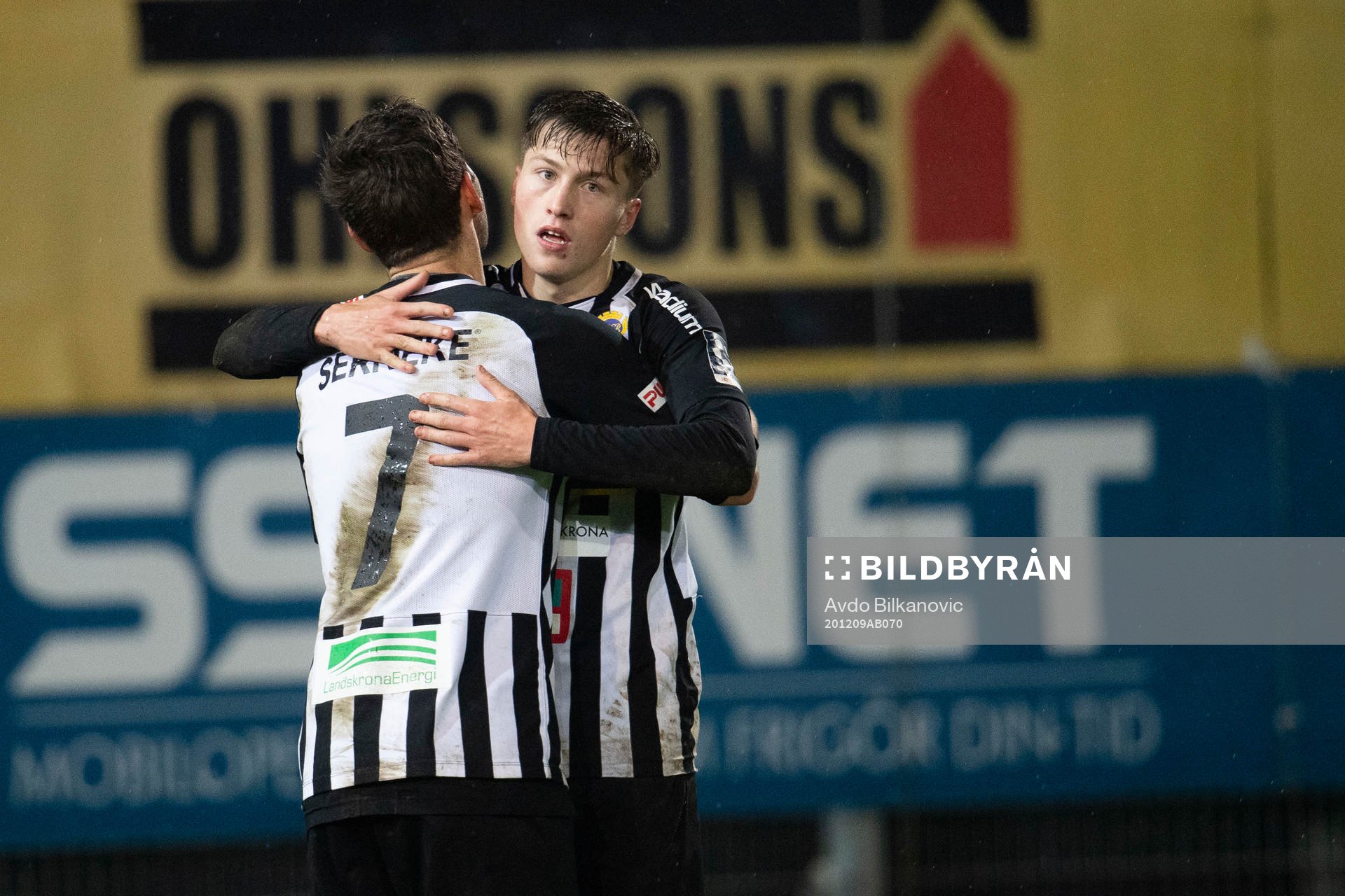Landskronas Alexander Tkacz och Kevin Jensen jublar