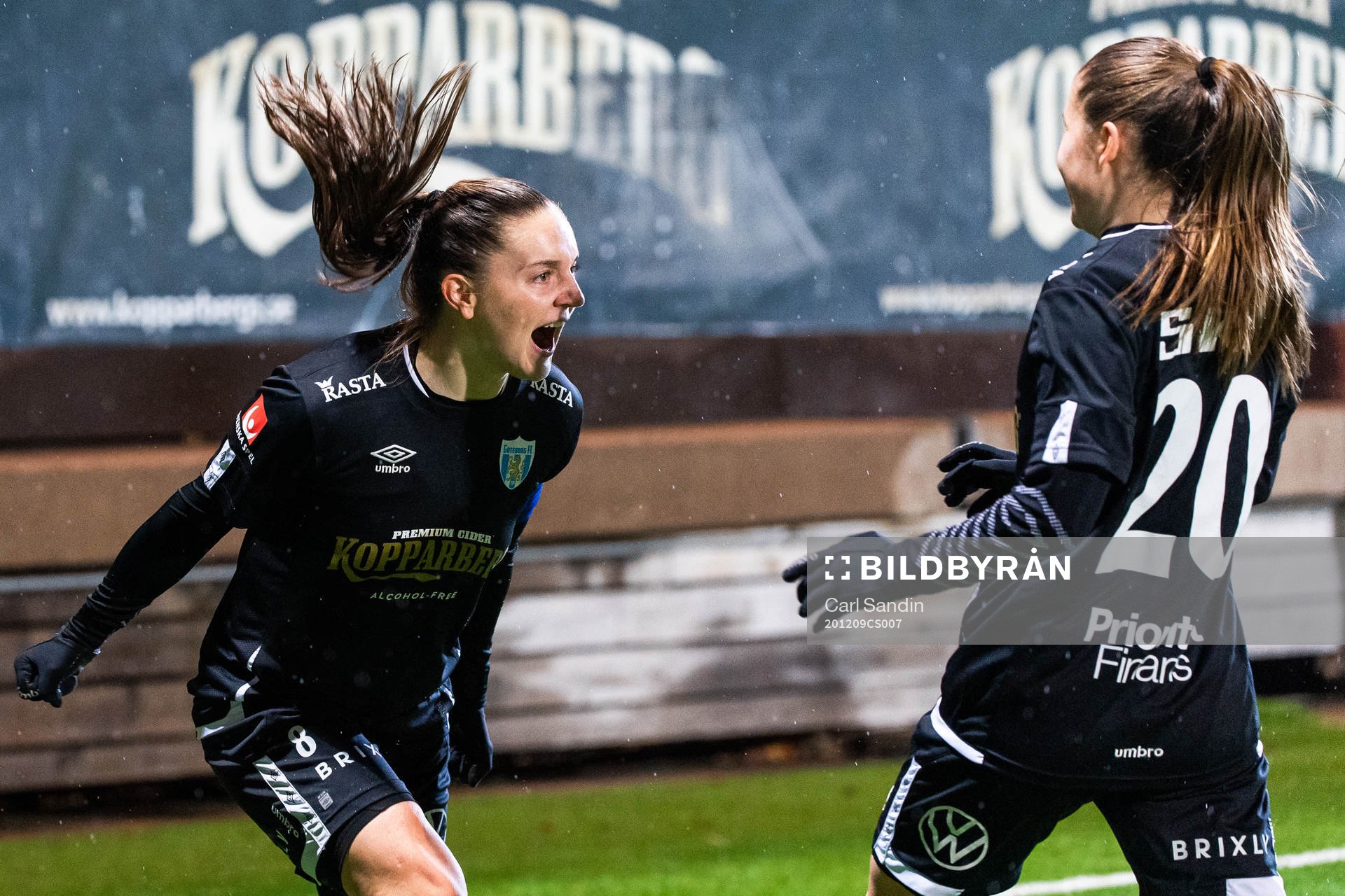 Vilde Bøe Risa of Göteborg celebrates scoring 1-0