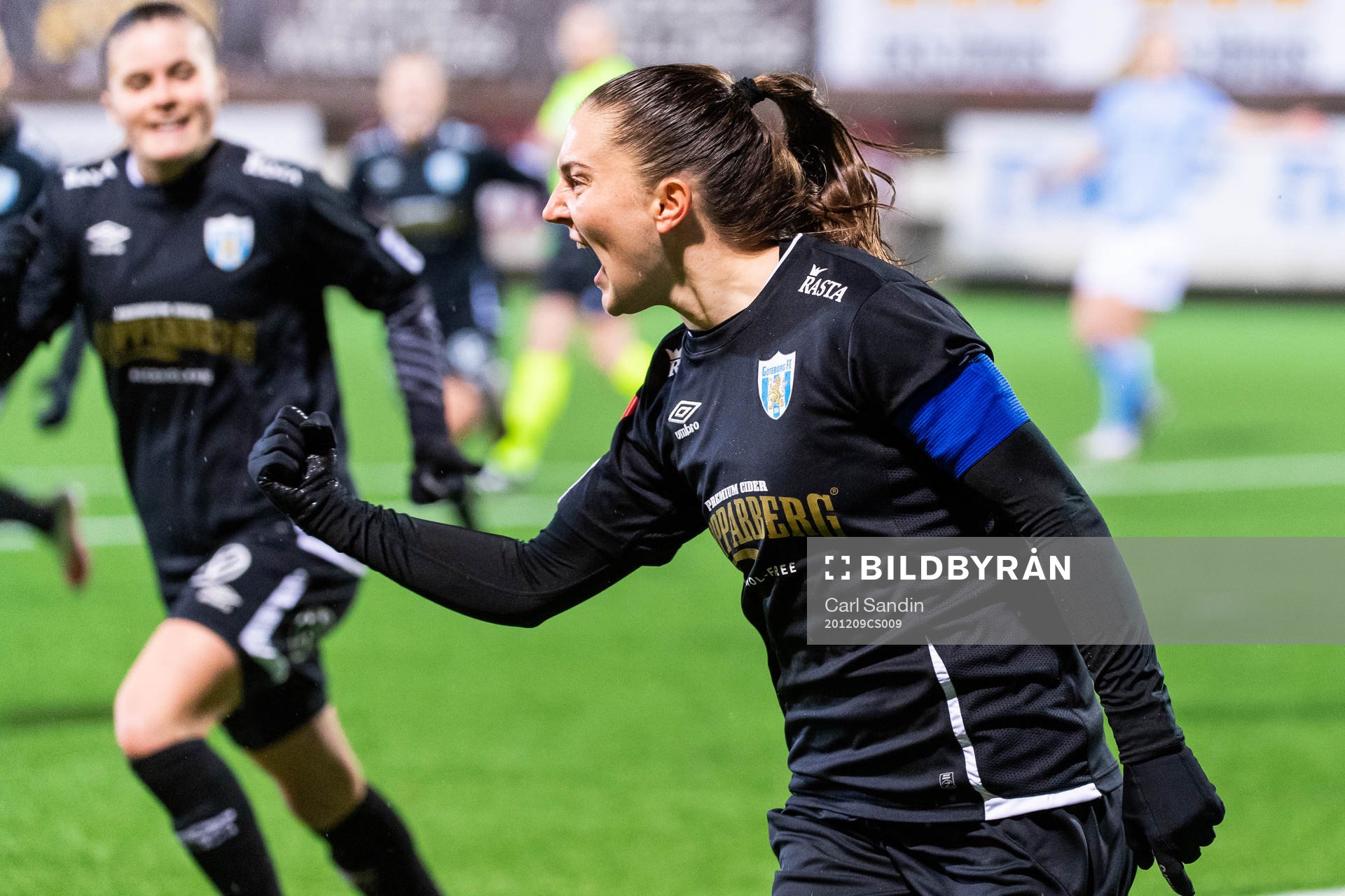 Vilde Bøe Risa of Göteborg celebrates scoring 1-0