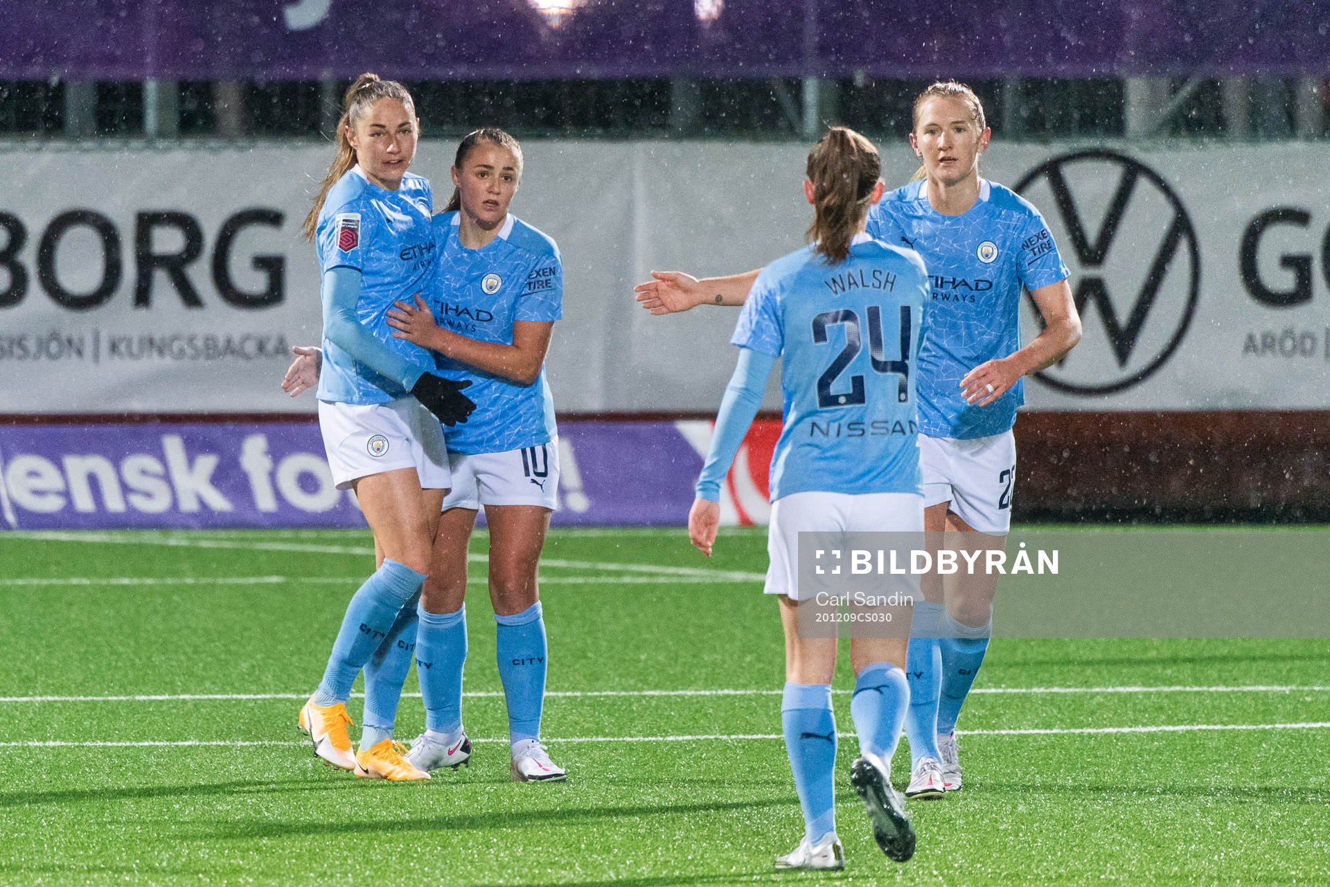 Janine Beckie, Georgia Stanway and Alex Greenwood of