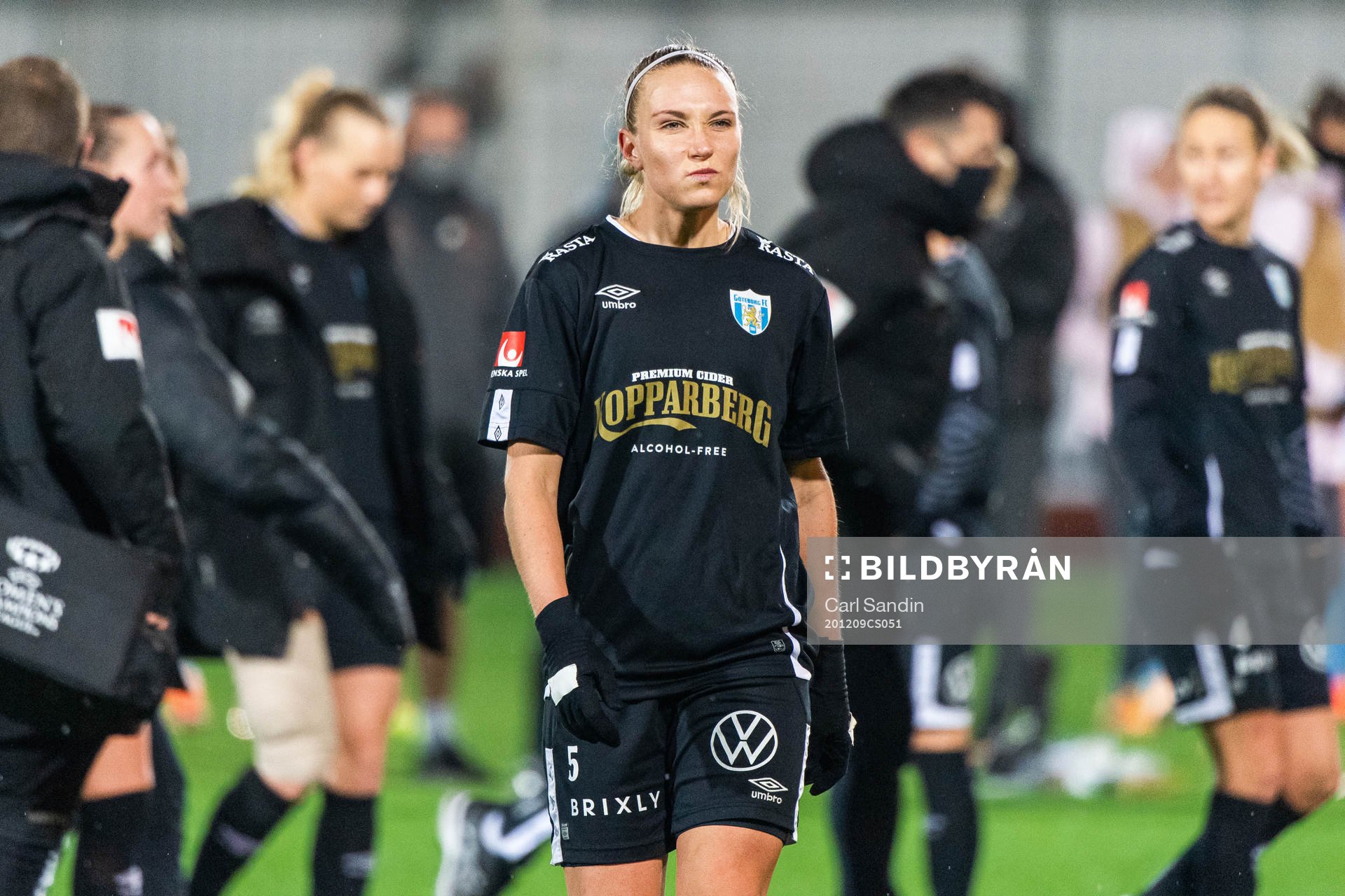 Emma Koivisto of Göteborg looks dejected