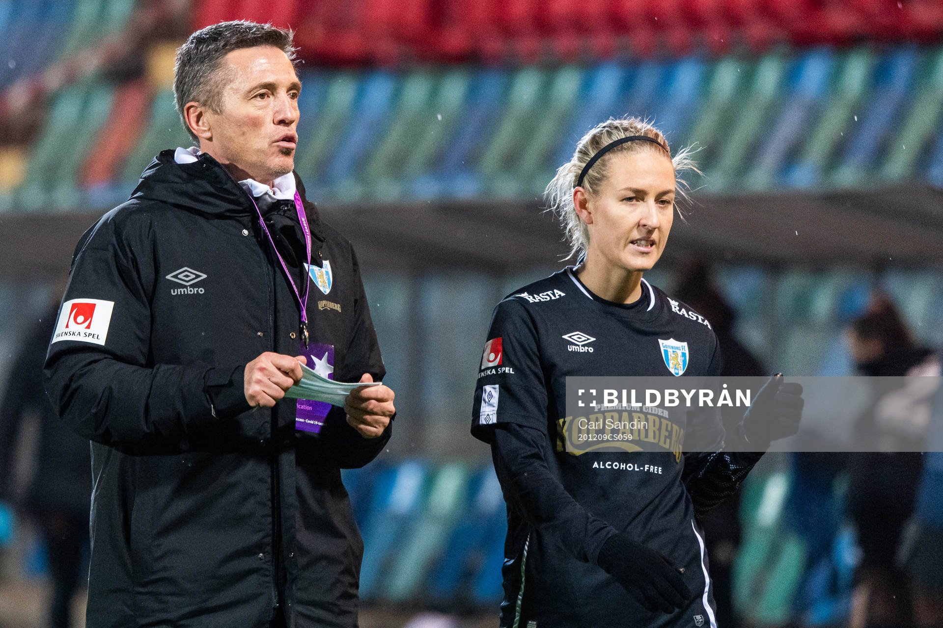 Mats Gren, head coach, and Emma Kullberg of Göteborg