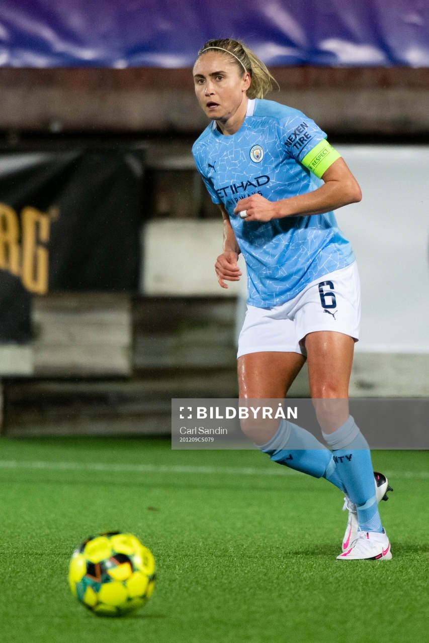 Steph Houghton of Manchester City during the UEFA Women's Champions League football match between Kopparbergs/Göteborg and Manchester City on December 9, 2020 in Gothenburg.