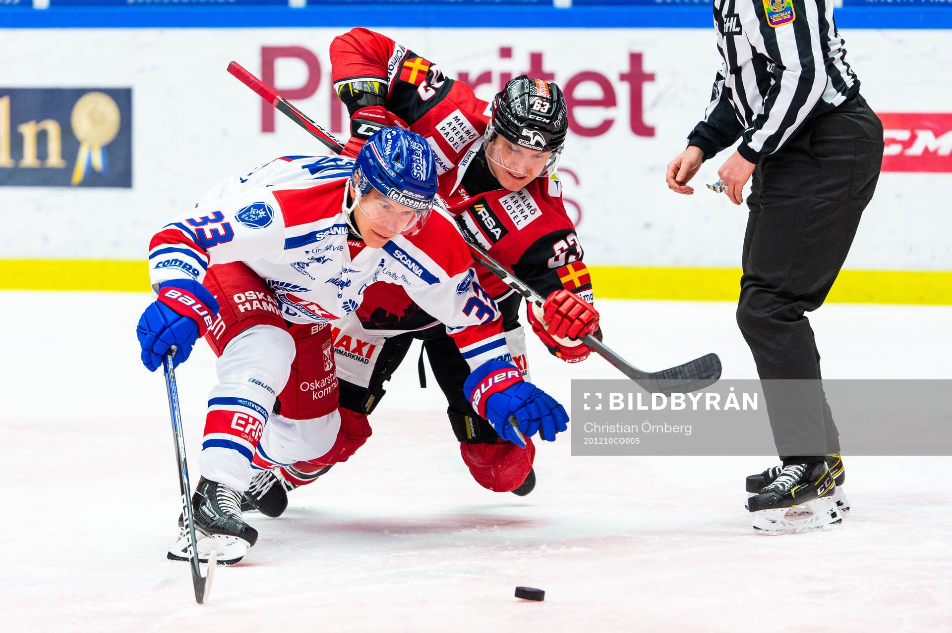 Oskarshamns Filiph Engsund och Malmö Redhawks Fredrik