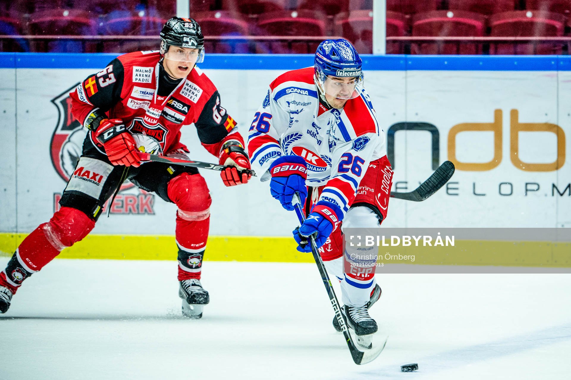 Oskarshamns Filip Karlsson mot Malmö Redhawks Fredrik