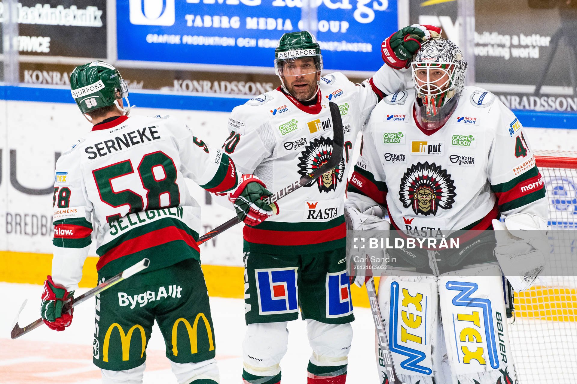 Frölundas Jesper Sellgren, Joel Lundqvist och målvakt