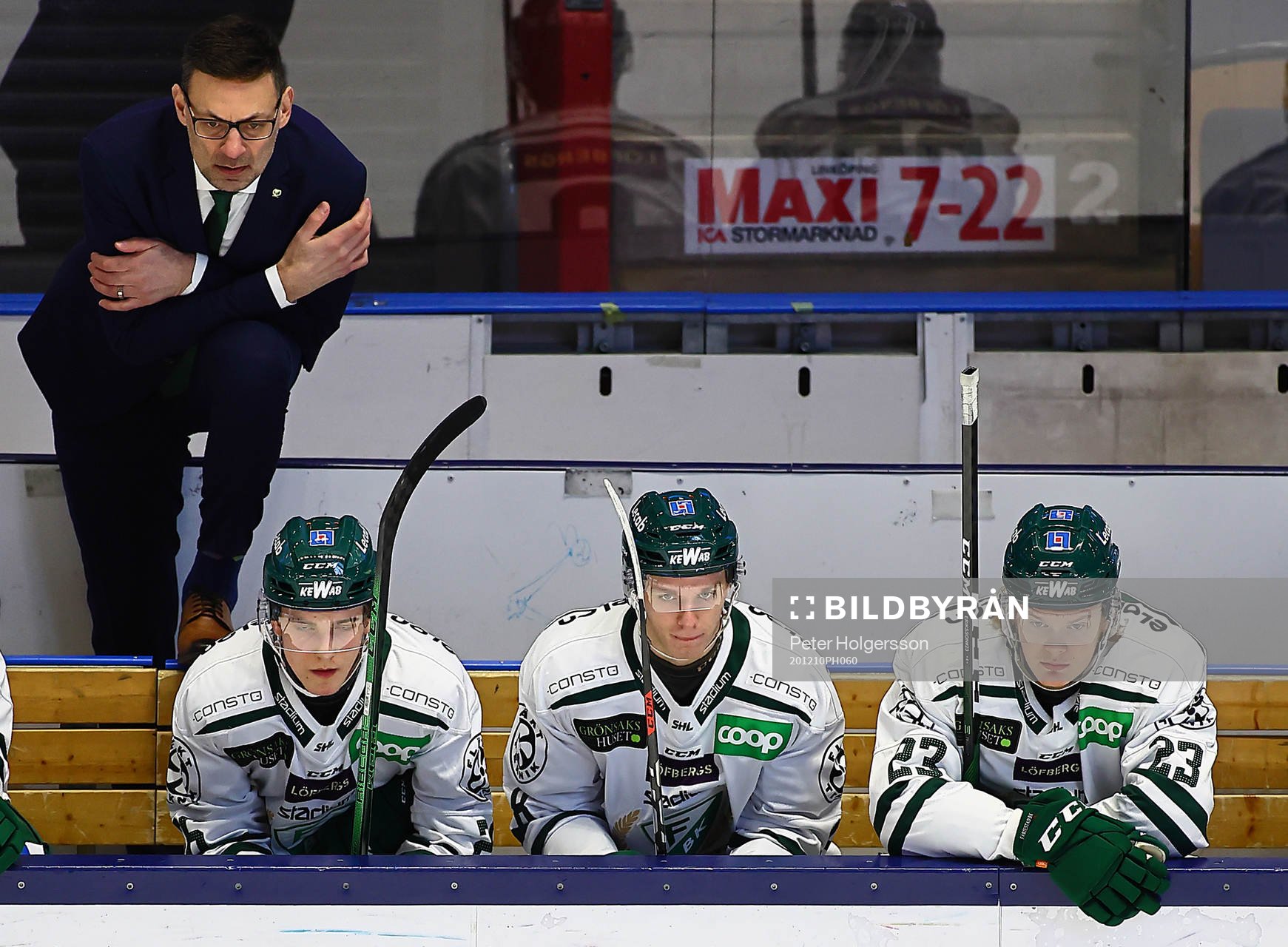Färjestads Joel Nyström, Leo Lööf och Victor Sandberg