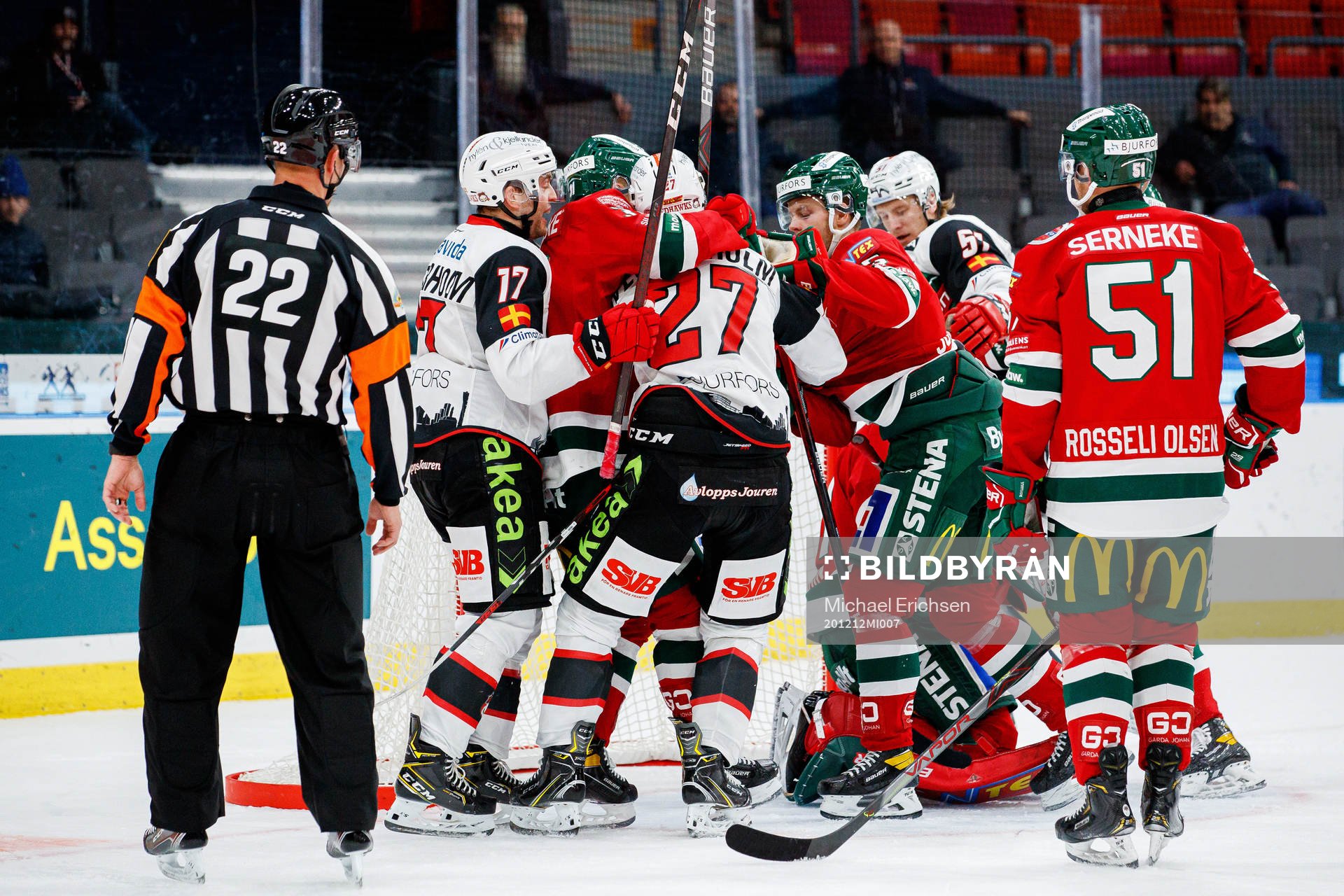 Frölundas Nicklas Lasu och Malmö Redhawks Ponthus