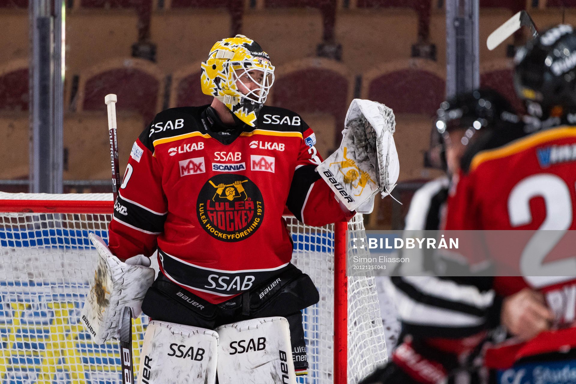 Luleås målvakt David Rautio jublar