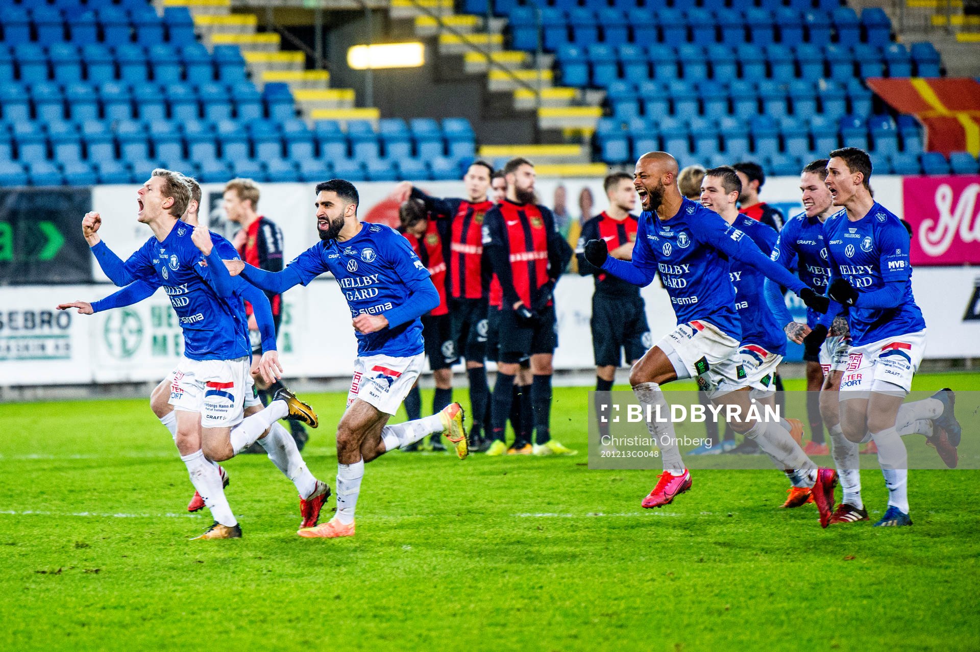 Trelleborgs spelare jublar