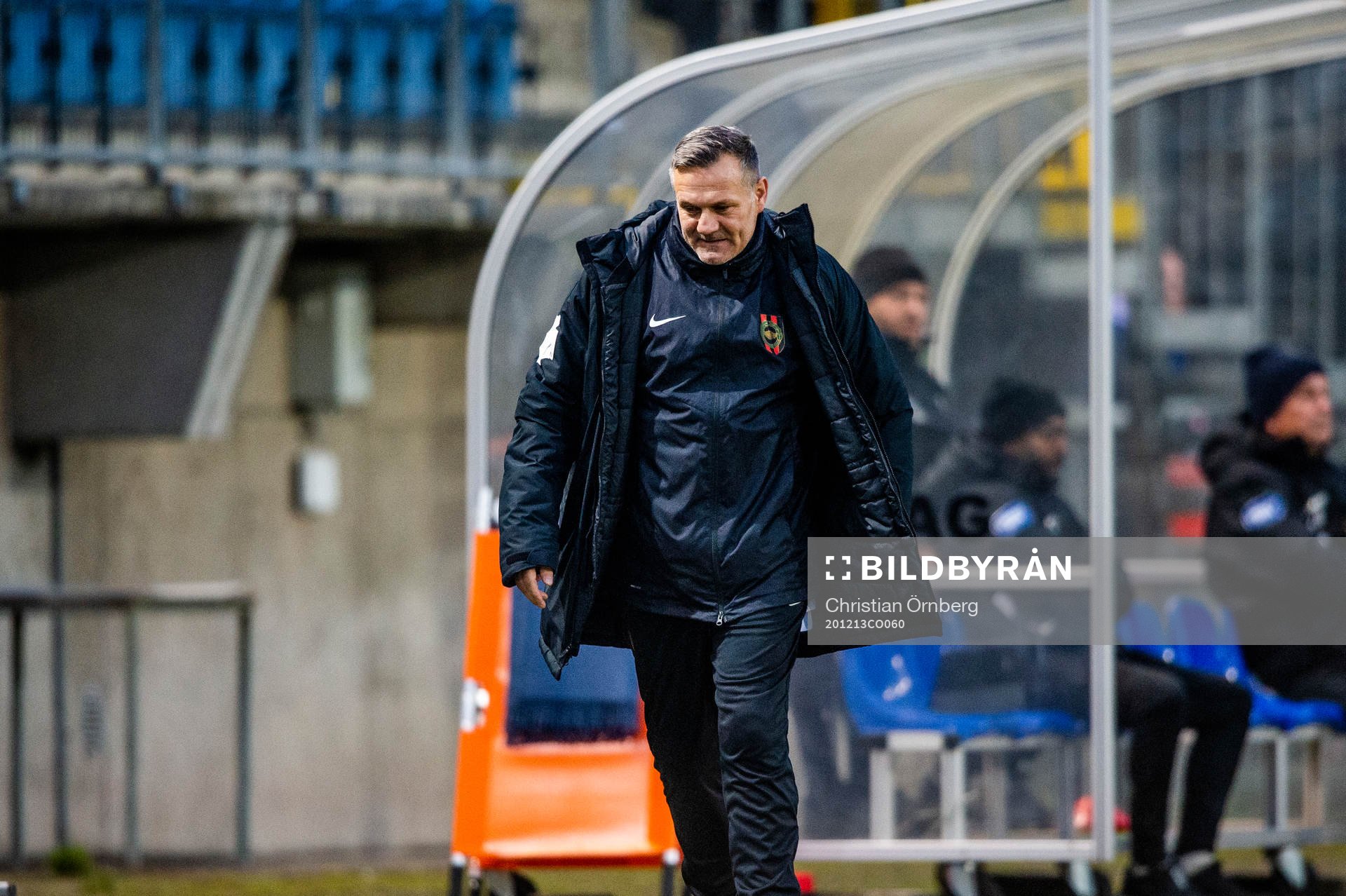 Brommapojkarnas tränare Shaun Constable under kvalet till Superettan mellan Trelleborg och Brommapojkarna den 13 december 2020 i Trelleborg.
