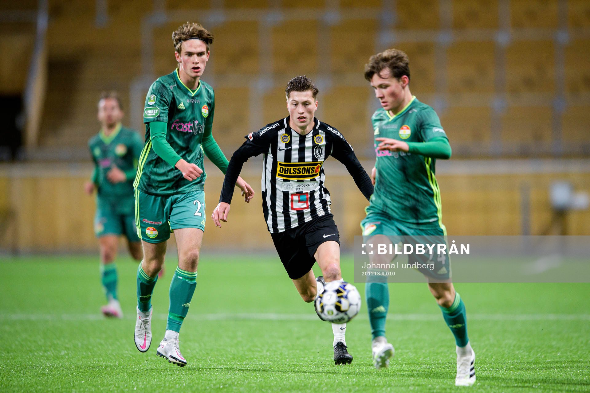 Landskronas Kevin Jensen i en kamp mot Dalkurds Christoffer