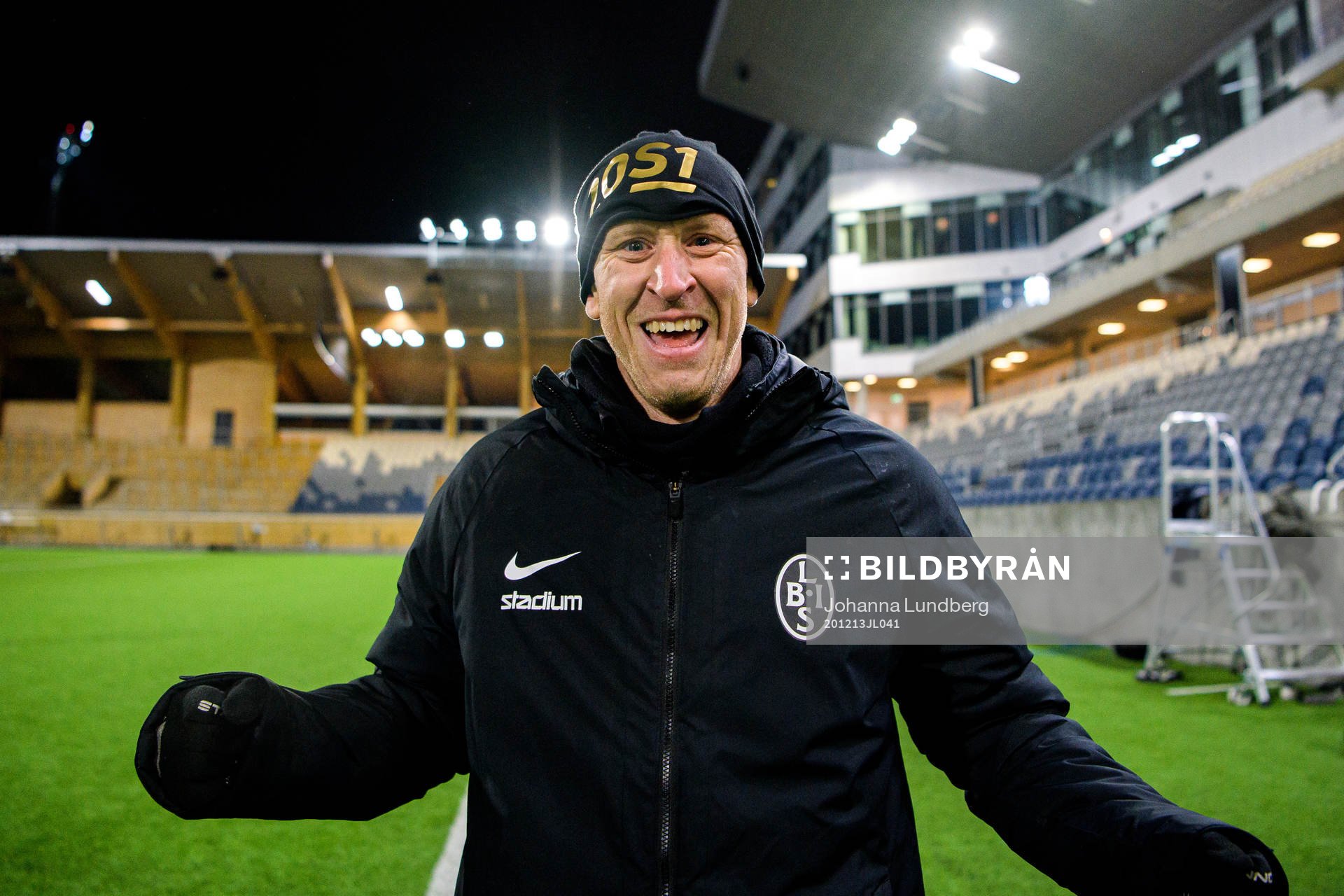 Landskronas tränare Billy Magnusson jublar