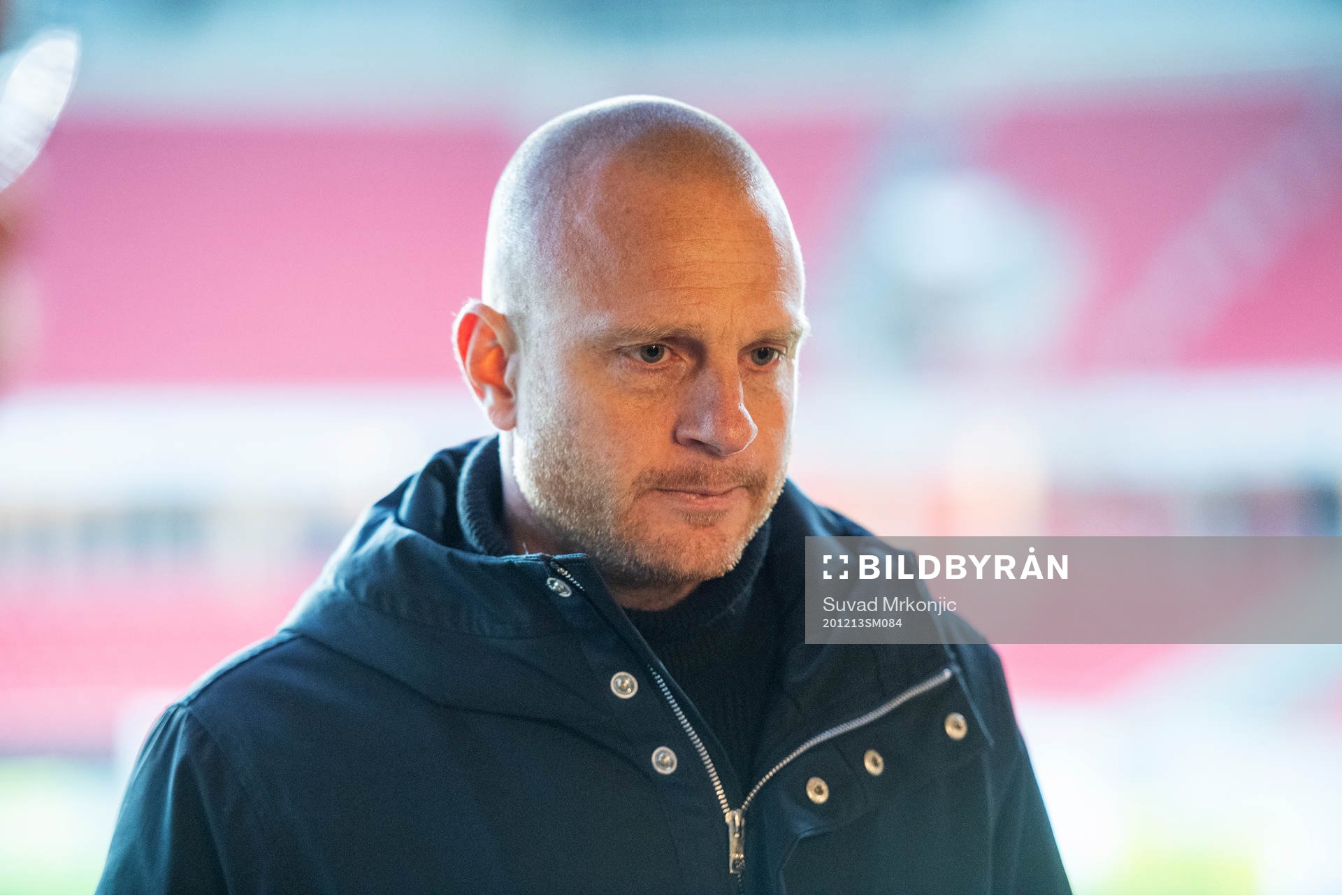 Jönköpings tränare Andreas Brännström under presskonferensen efter fotbollsmatchen i kvalet till Allsvenskan mellan Kalmar och Jönköpings Södra den 13 december 2020 i Kalmar.