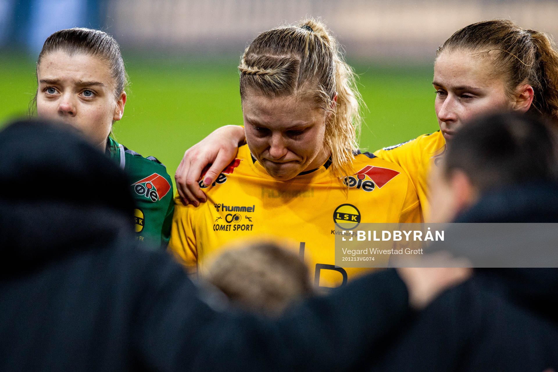 Sophie Haug of LSK Kvinner looks dejected