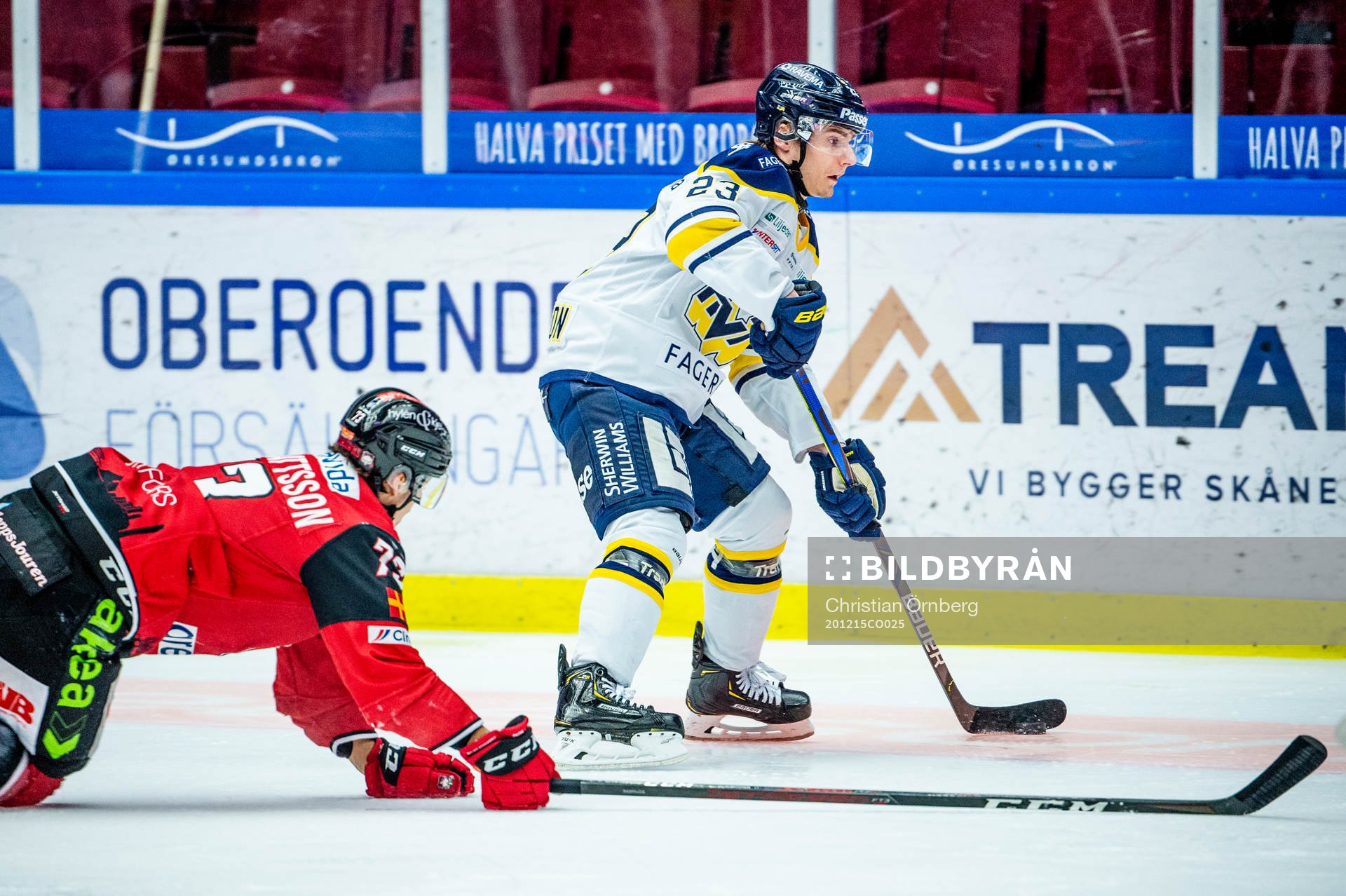 s Lias Andersson mot Malmö Redhawks Adam Ollas Mattsson