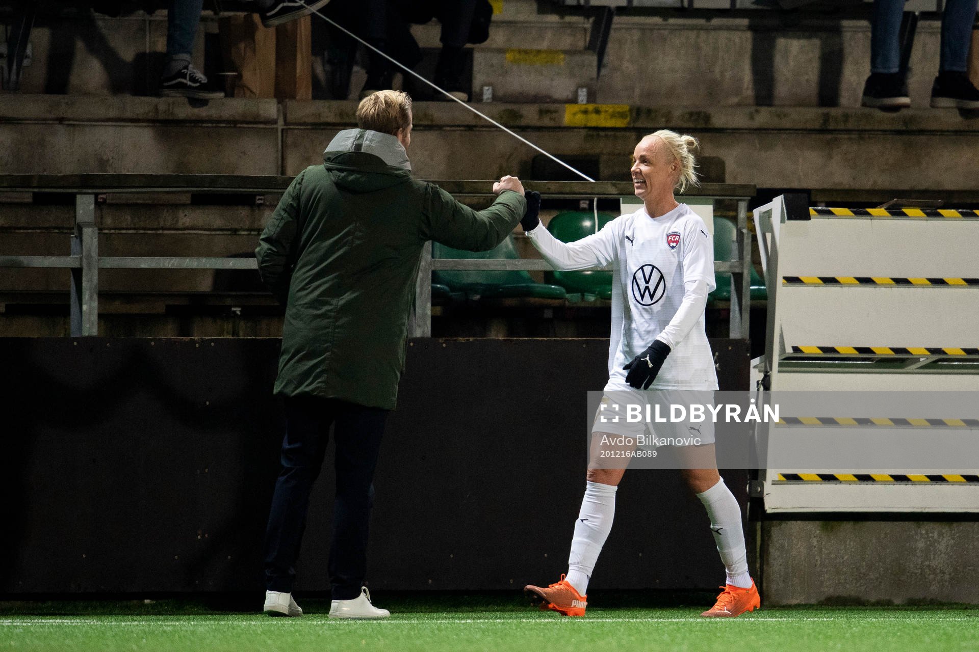 Rosengårds coach Jonas Eidevall and Caroline Seger