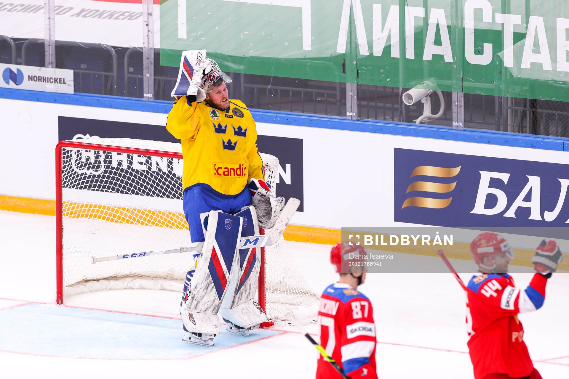 Goalkeeper Magnus Hellberg of Sweden looks dejected