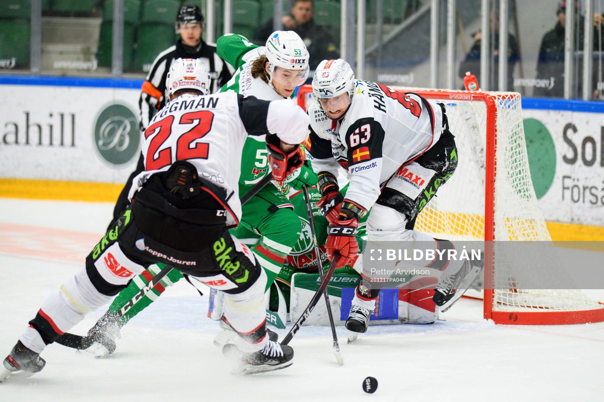 Malmö Redhawks Lars Bryggman och Fredrik Händemark i en
