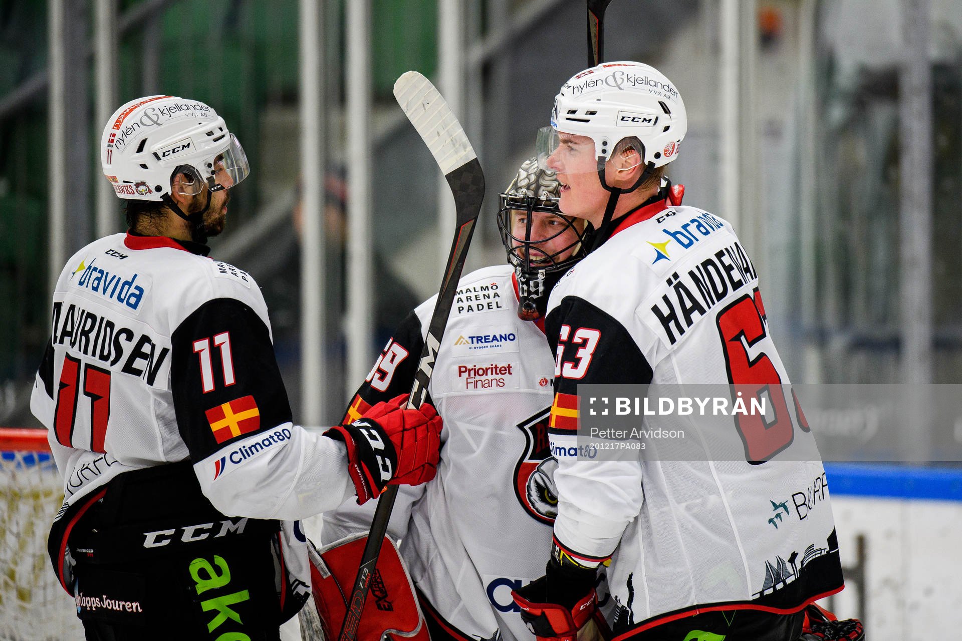 Malmö Redhawks Markus Lauridsen, målvakt Oscar Alsenfelt
